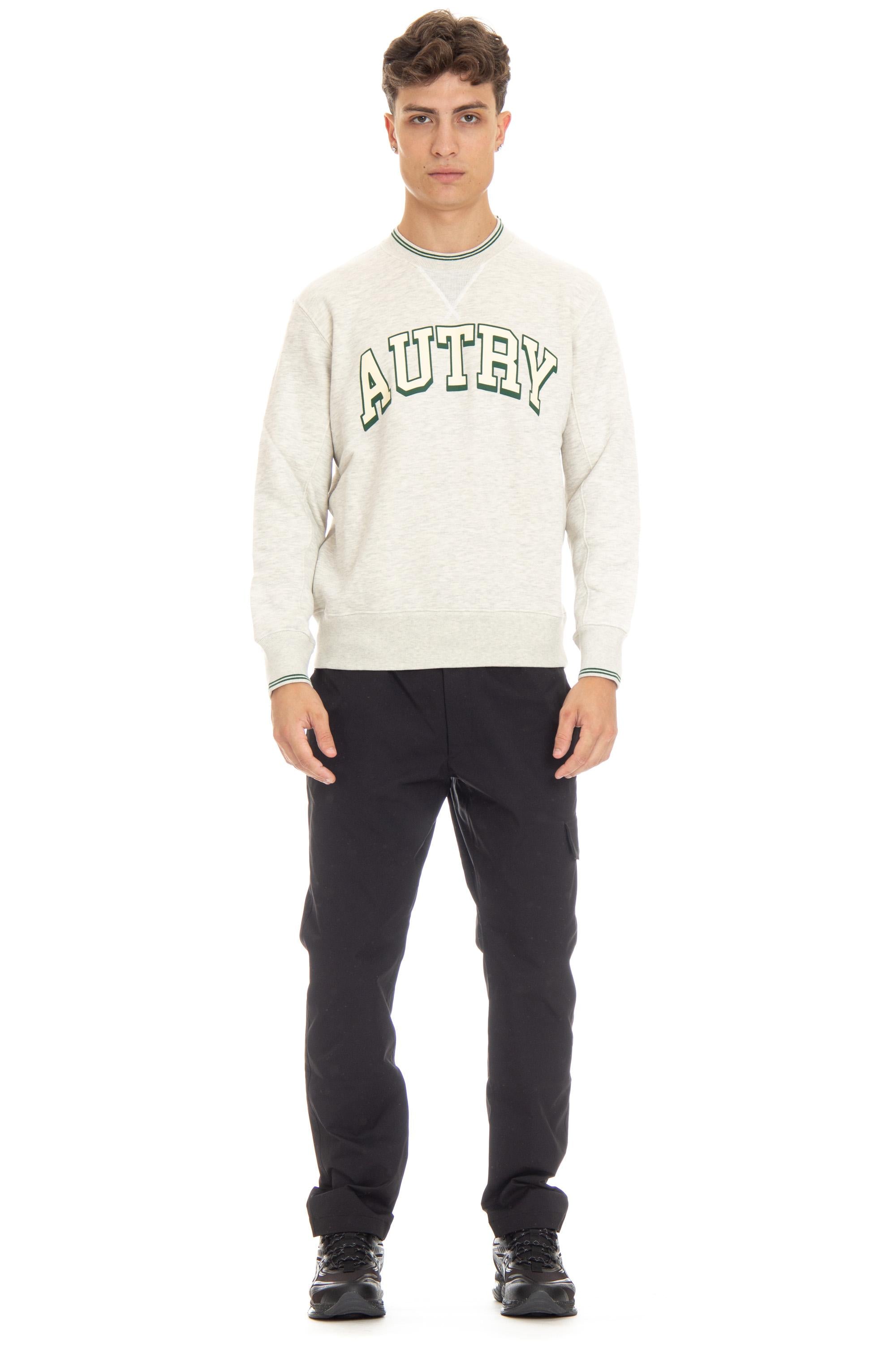 Autry Felpa girocollo in cotone con logo SWPM 03H1 WH/GRN