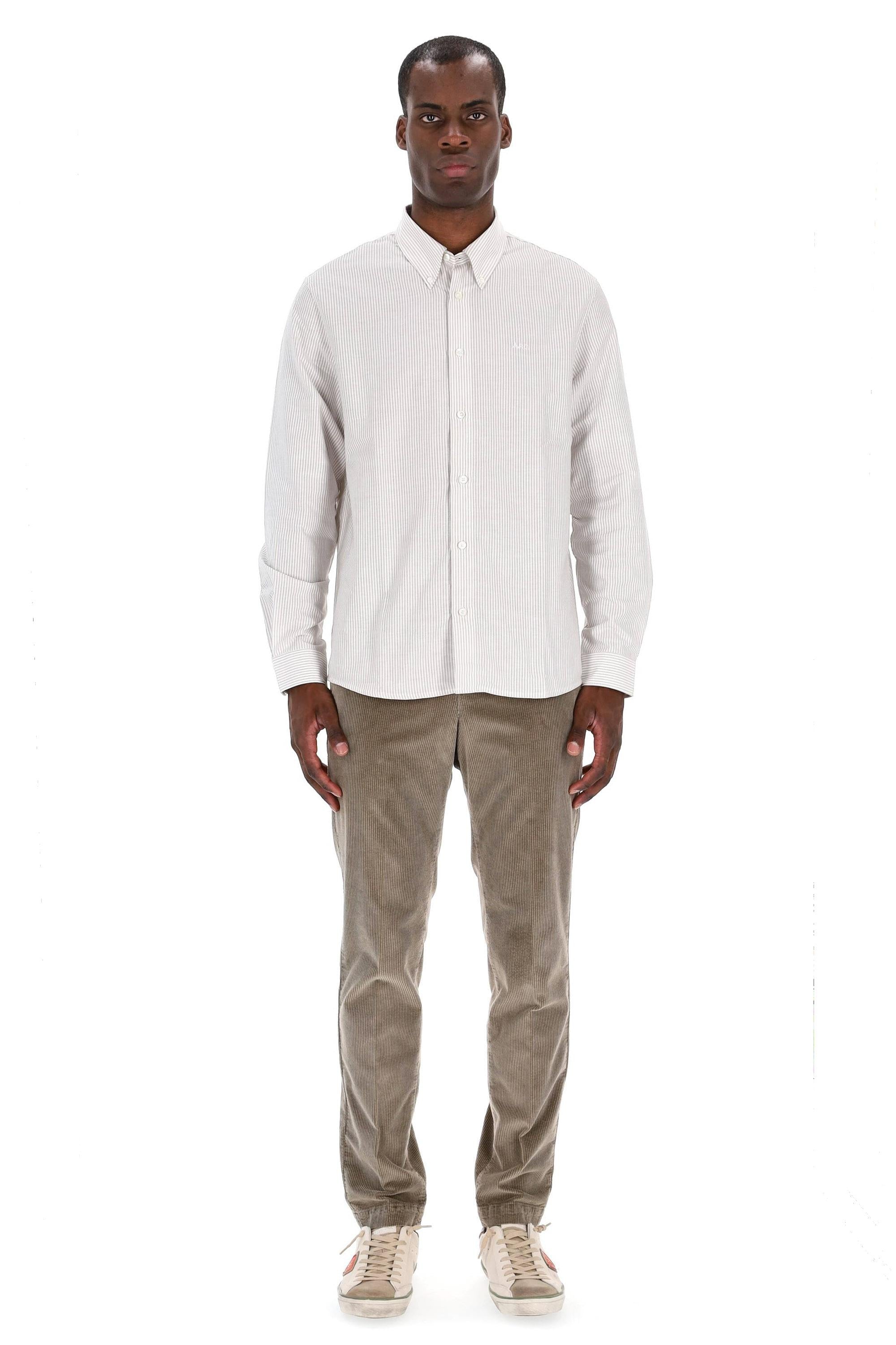 A.P.C. Camicia bacchettata in piquet di cotone Standard fit COGUH H12499/2 BAA