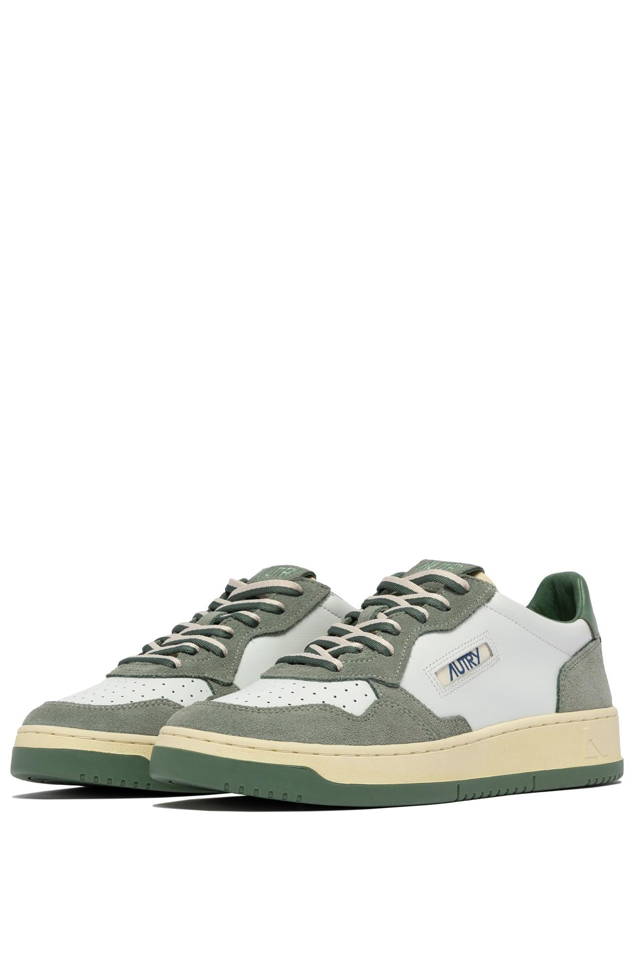 Autry Sneaker Medalist in pelle e camoscio lacci bicolor AULM BW02 WHT/MILIT