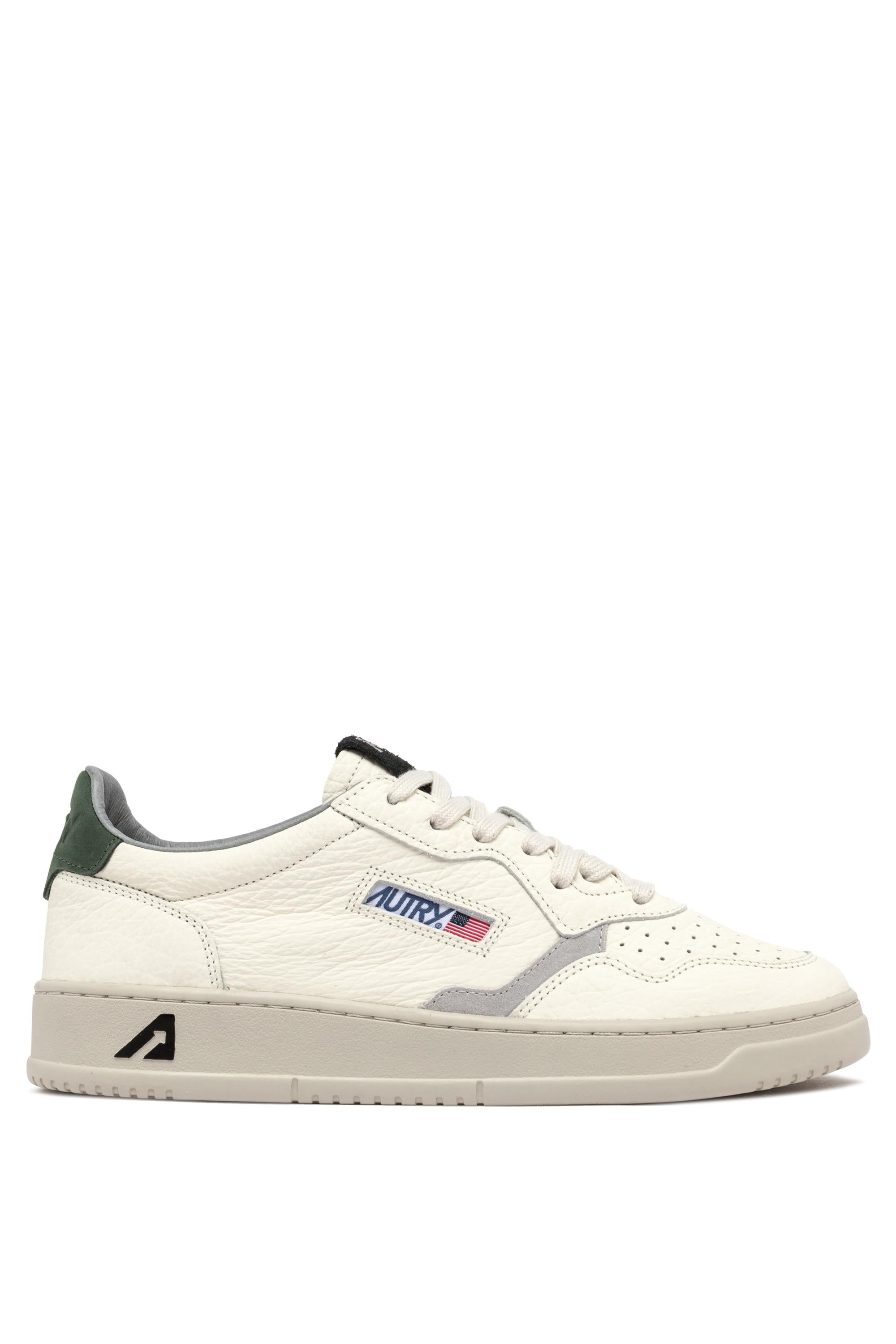 Autry Sneaker Medalist low in pelle effetto elephant talloncino verde AULM NE05 MNT/LOFT