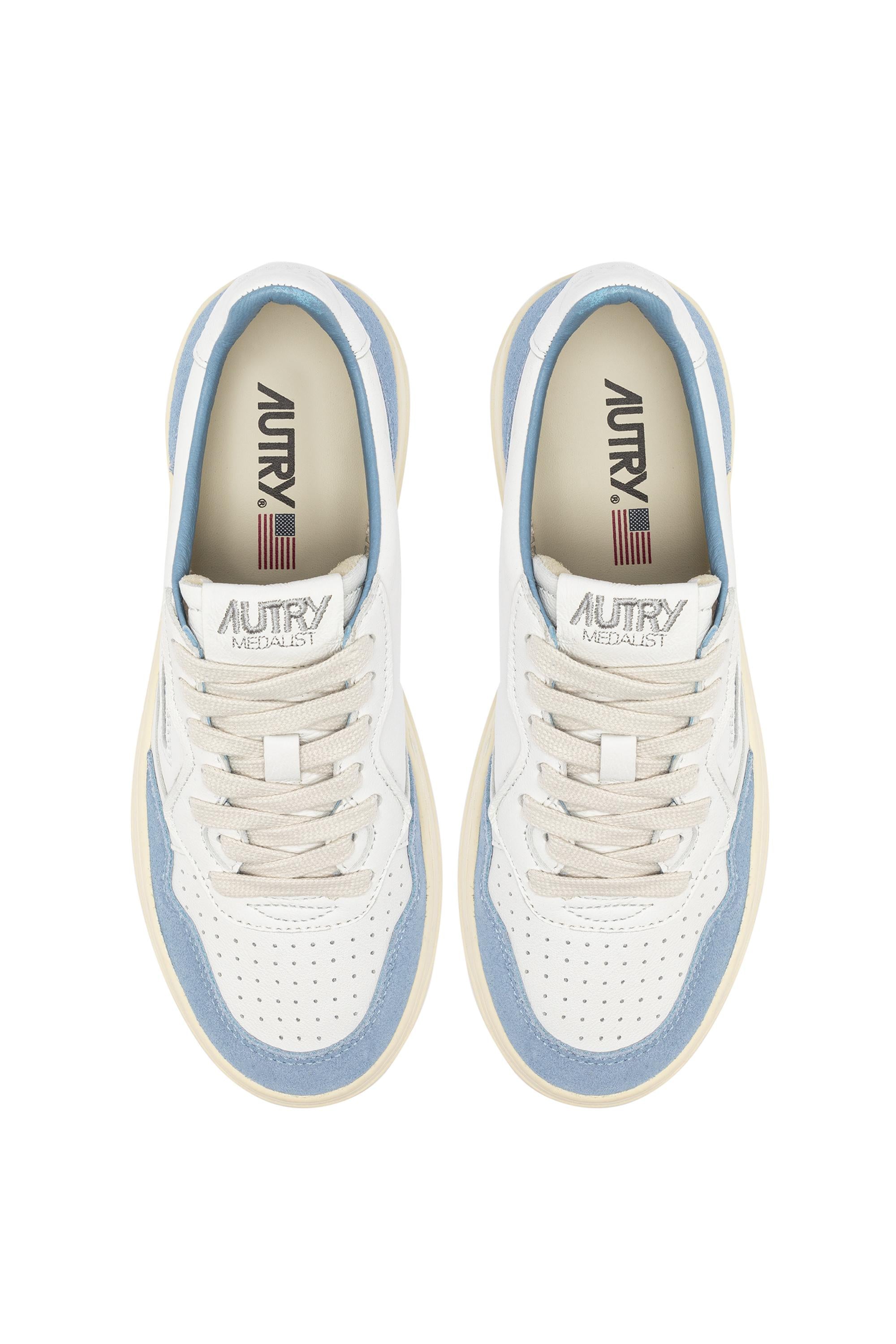 Autry Sneaker Medalist in pelle di capra e camoscio azzurro AULW GS38 WHT/STREET