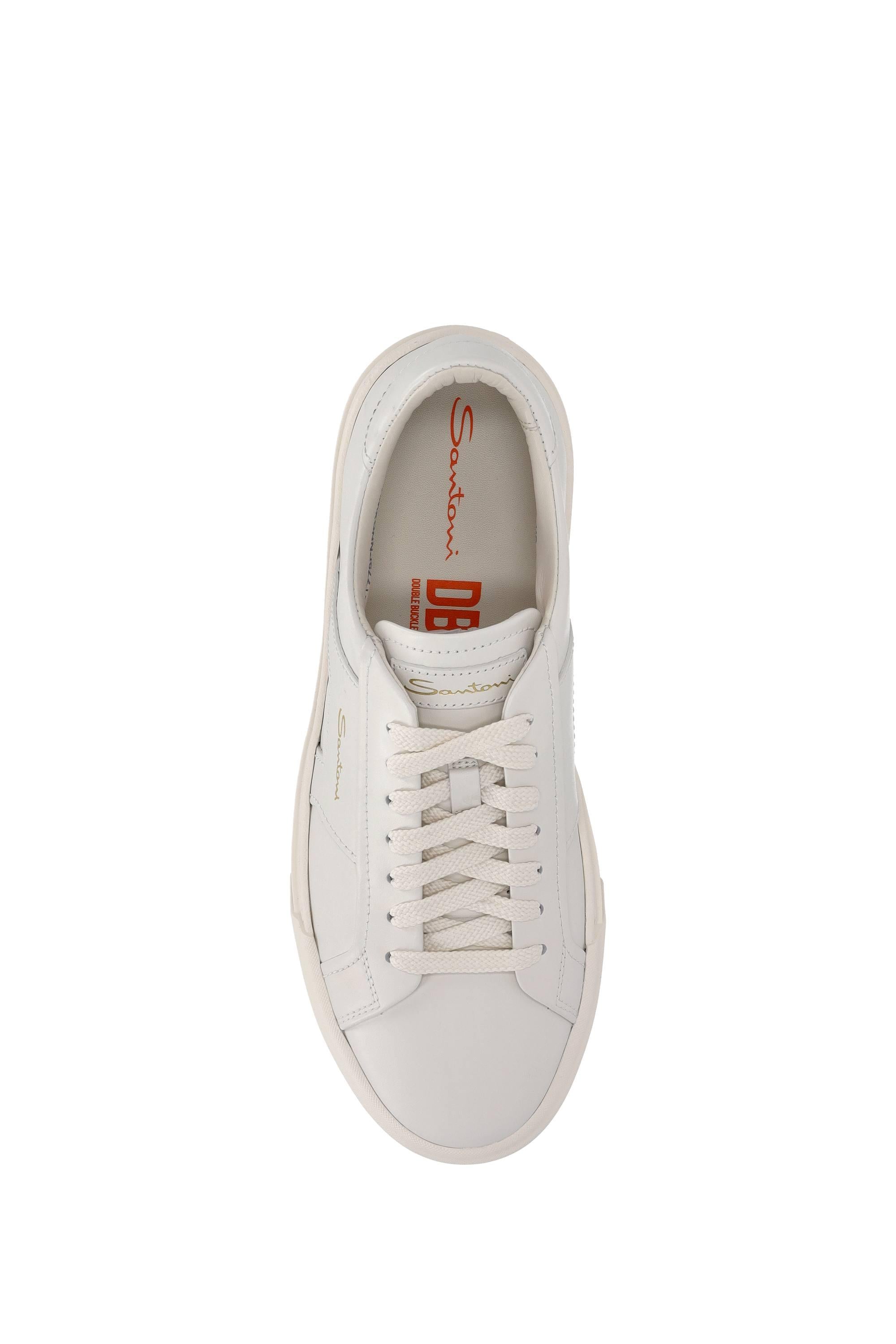 Sneaker in pelle double buckle MBGT21779PNNGXWH I20 Santoni