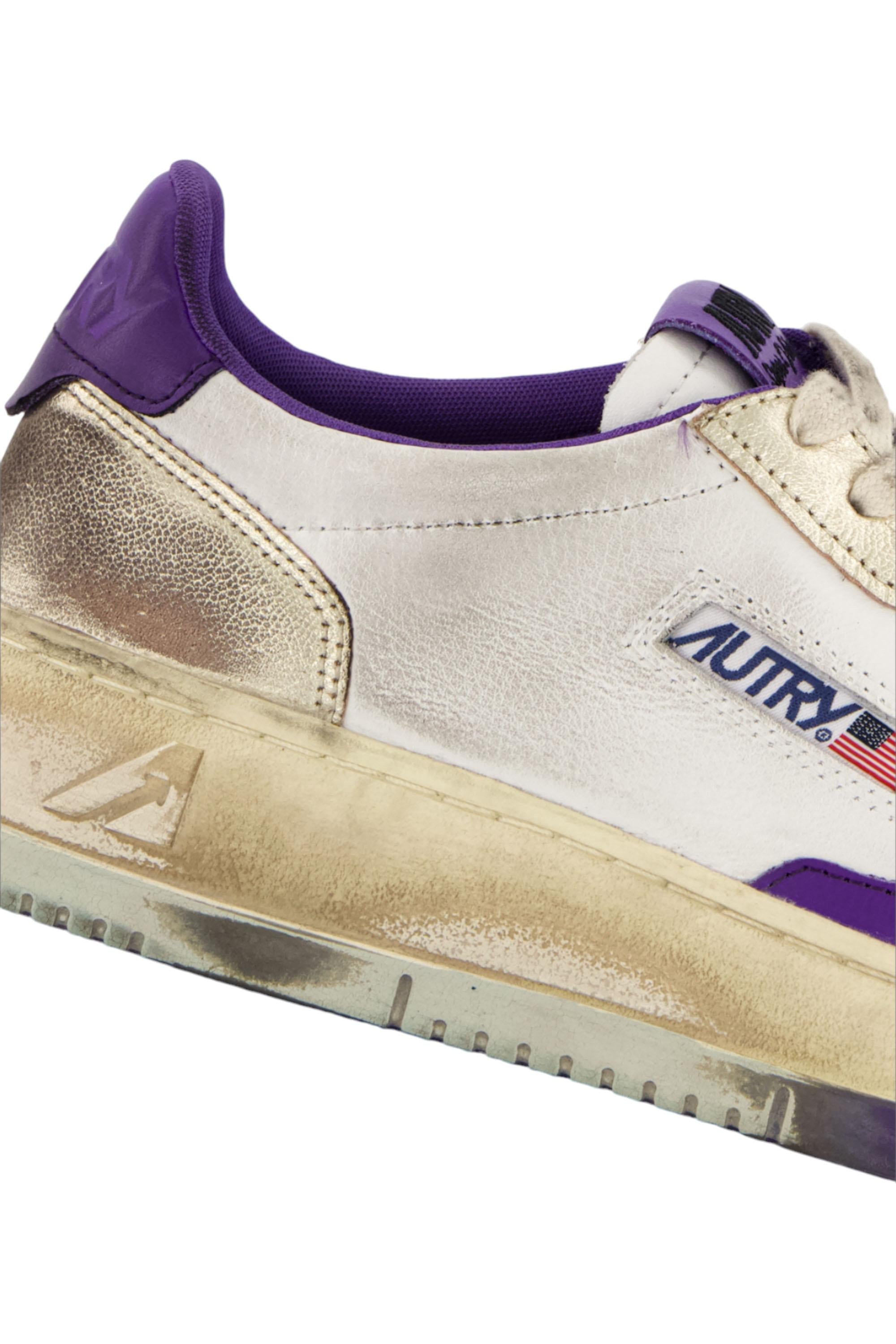 Sneaker donna super vintage in pelle AVLW NF06 PRSMVI/PLTM Autry