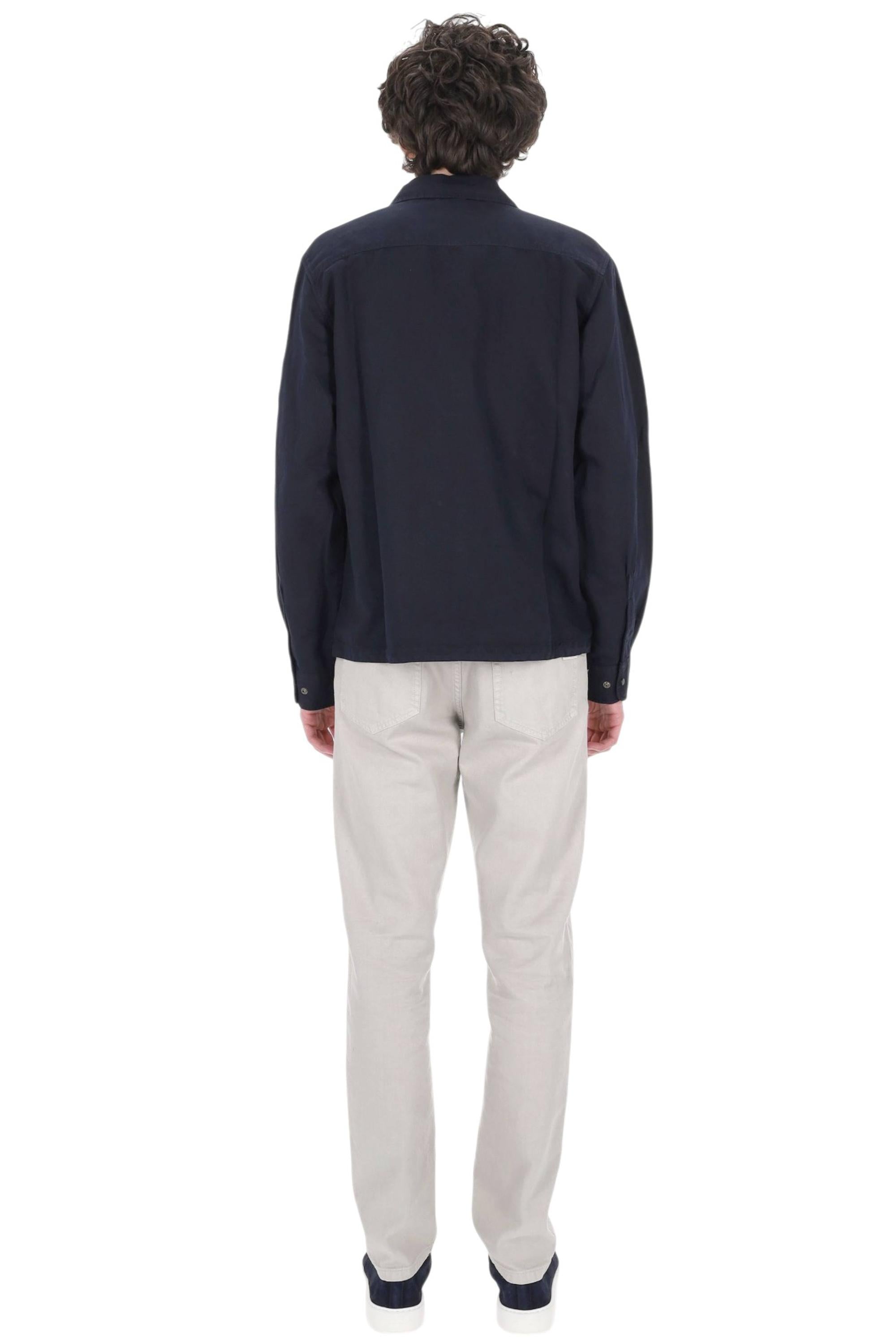 CP Company Overshirt con zip in cotone-lino 20CMOS226A 110626G 888