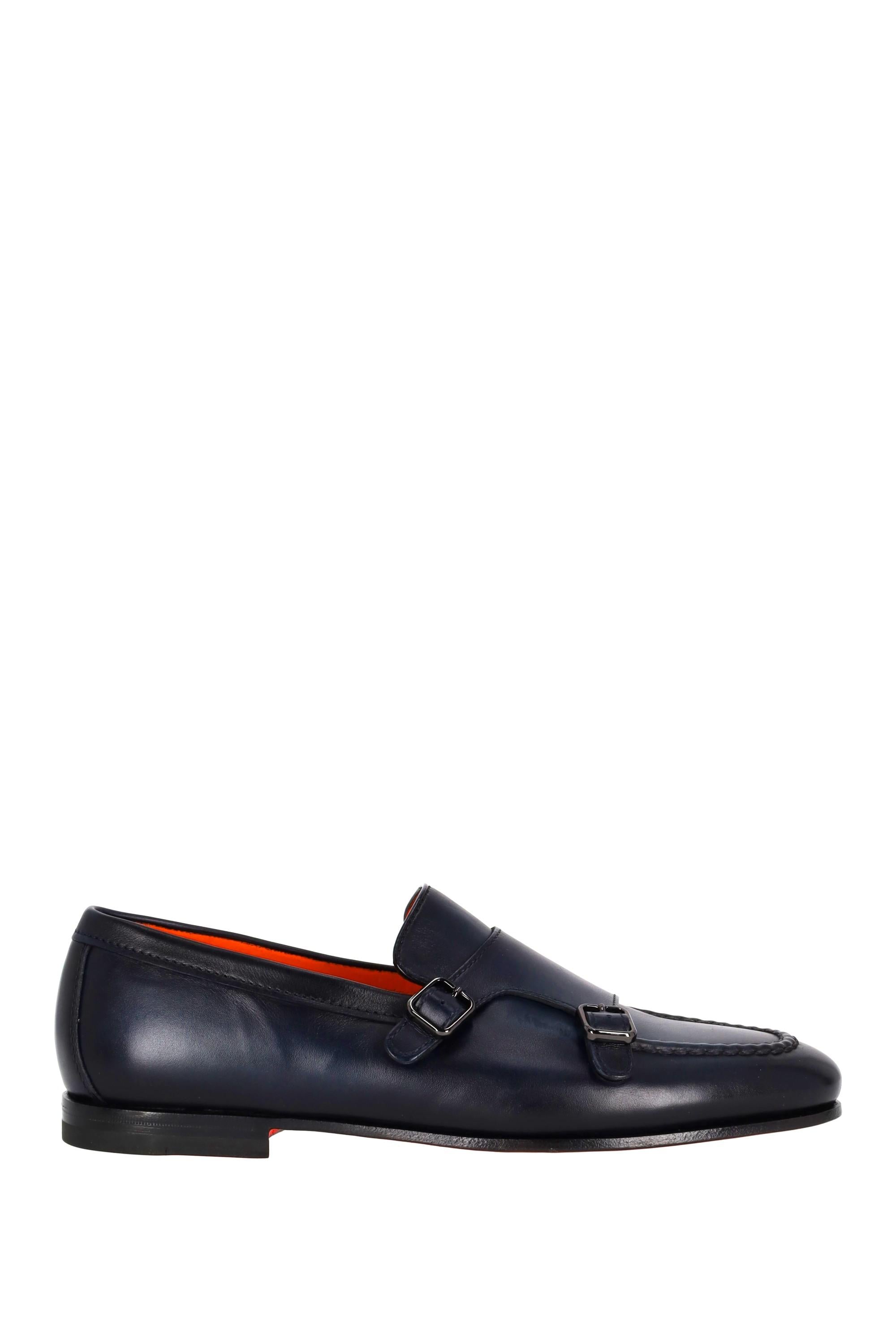 Santoni Scarpa doppia fibbia in pelle lavorazione Goodyear MCNC18003SA4BSLF U60
