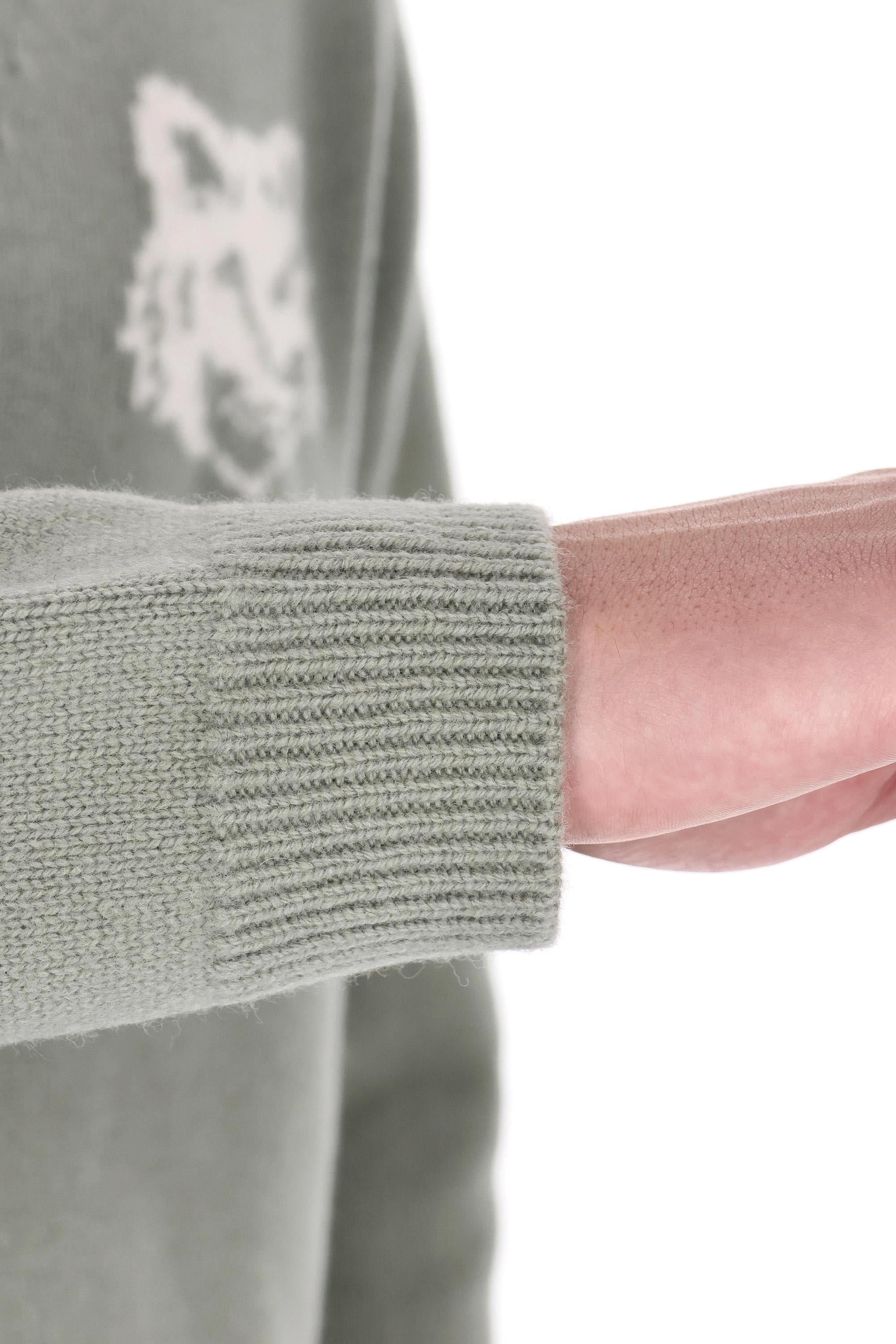 Maison Kitsuné Cardigan in lana merino con ricamo fox grande PM00509KM0329 0396