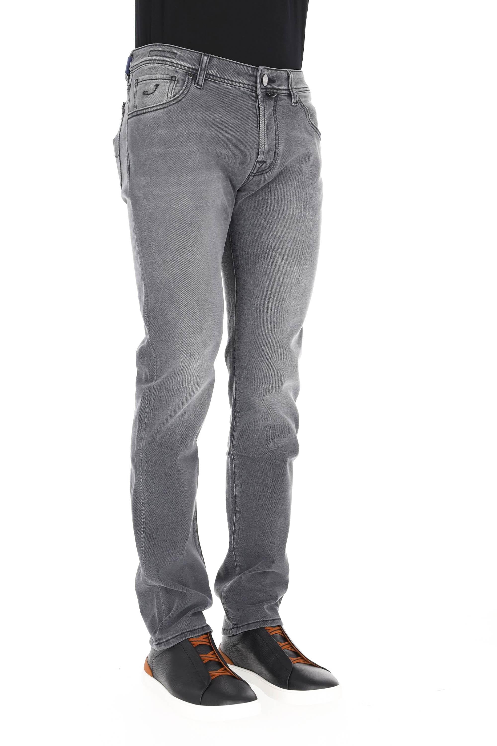 Jacob Cohen Jeans grigio in cotone comfort etichetta cavallino nero Nick fit JUX_QX006 N30 S3591/2 NICK 600D