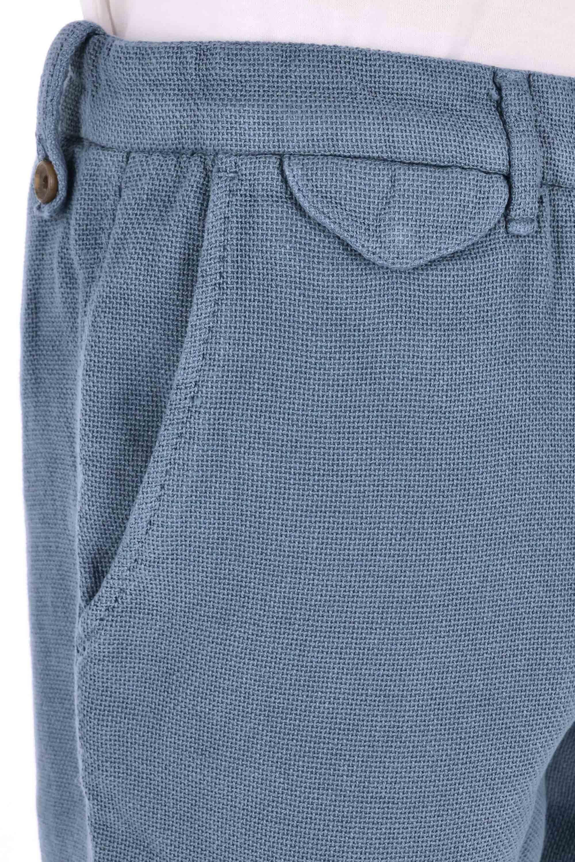 Bermuda tramato in cotone e lino 25M74B 87 05 Myths