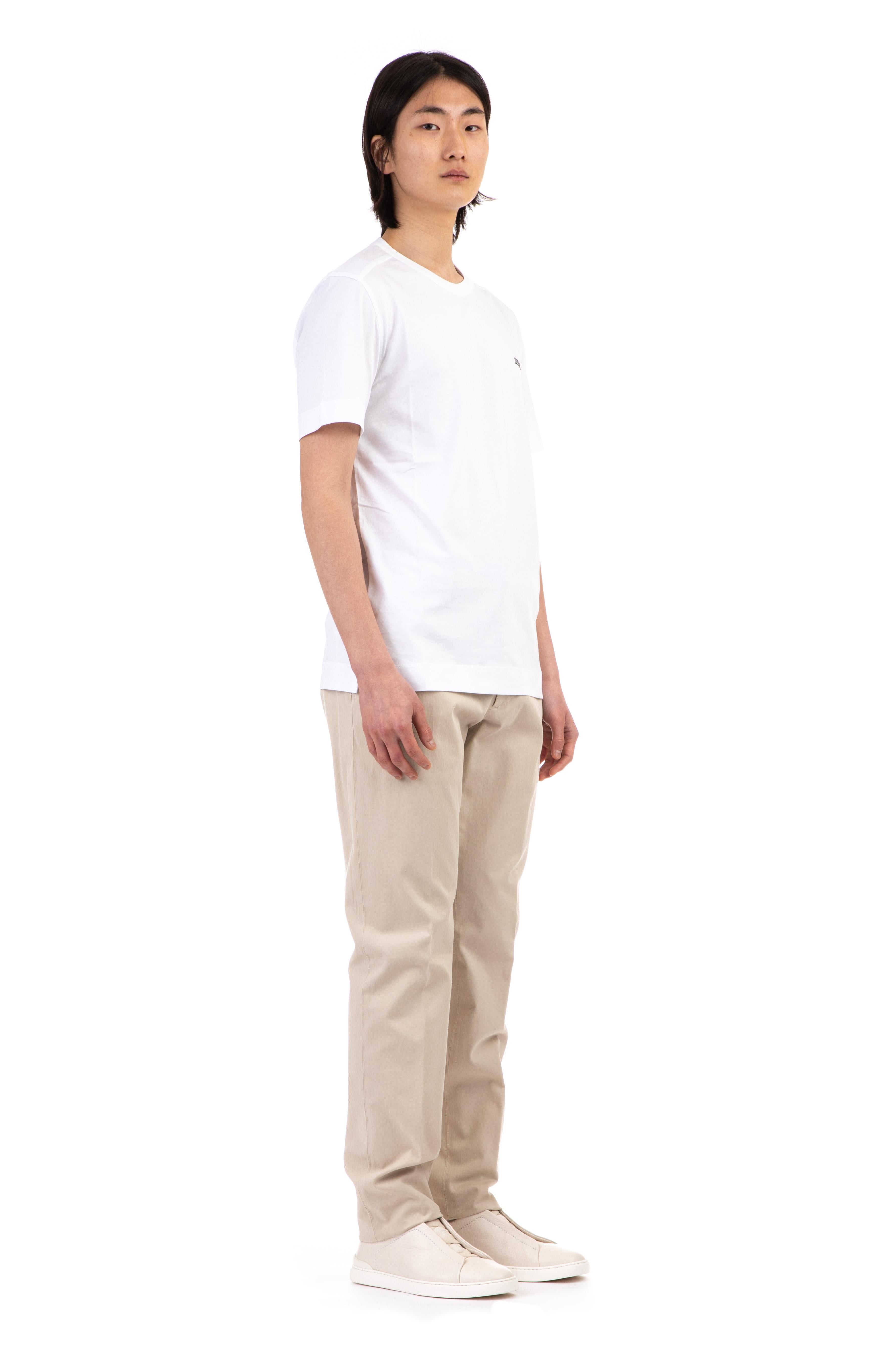 Zegna T-shirt in cotone mercerizzato con logo E7360A5 B760/2 N00