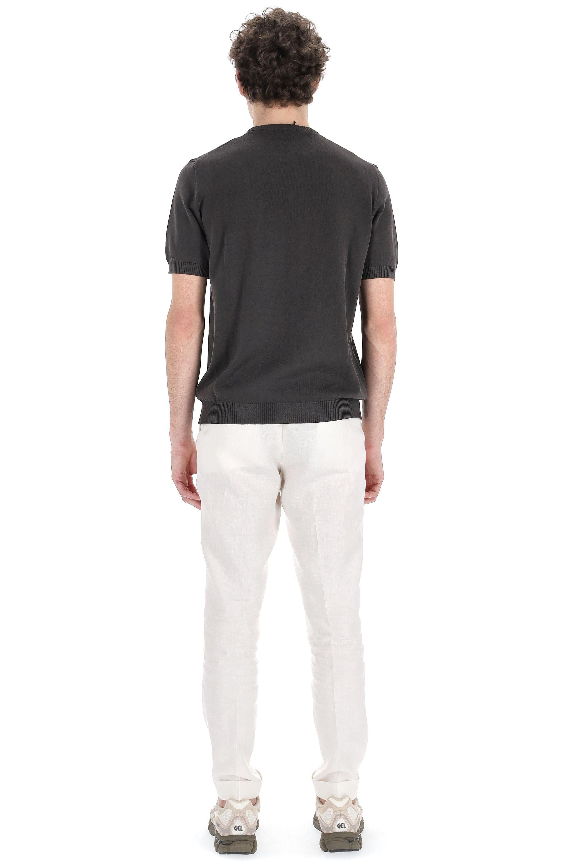 T-shirt a maglieria in cotone tramato D1Z300PT-2 470 Drumohr
