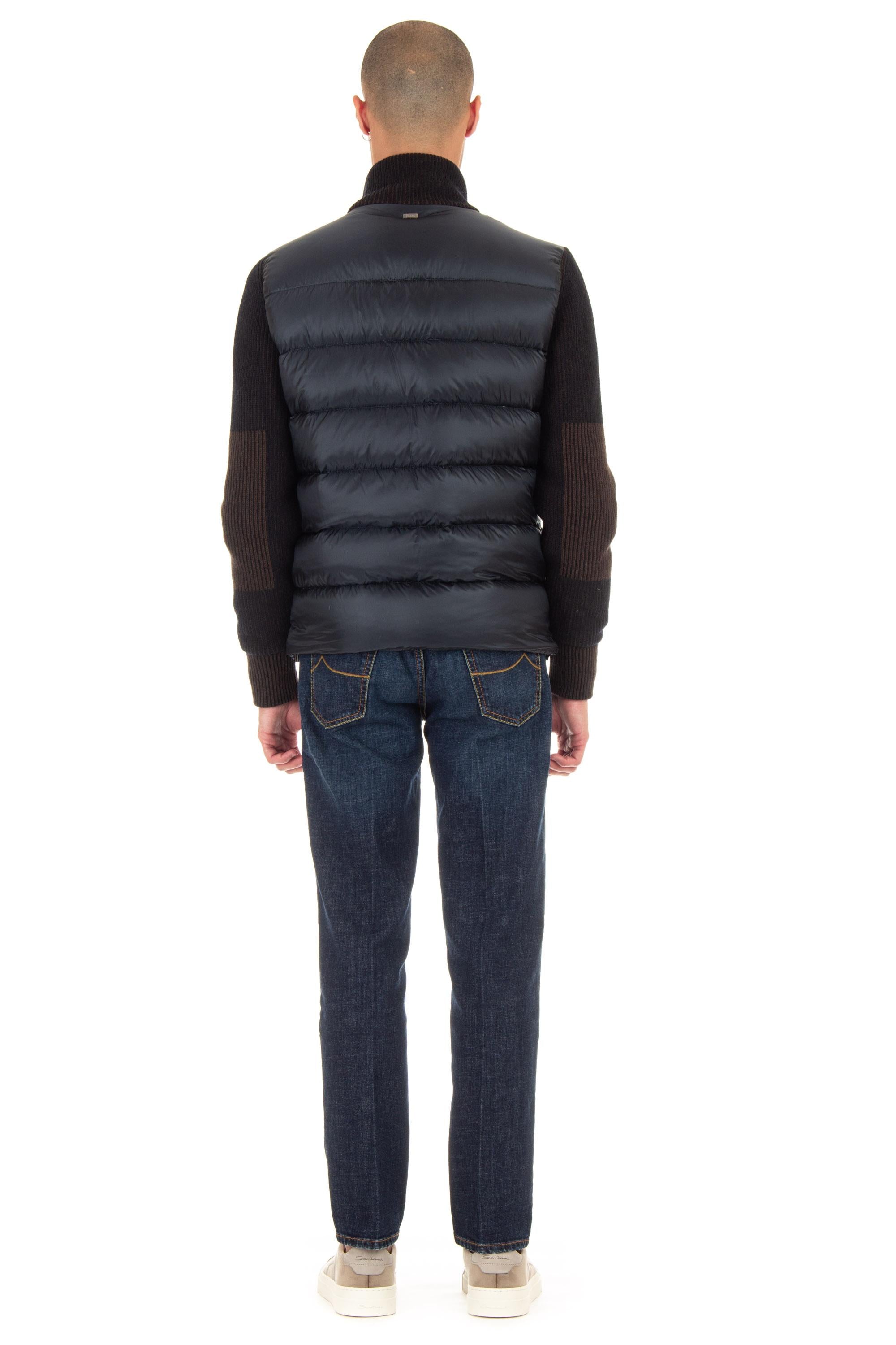 Piumino bimateriale con maniche in maglia PI001083U-12020 9200 Herno