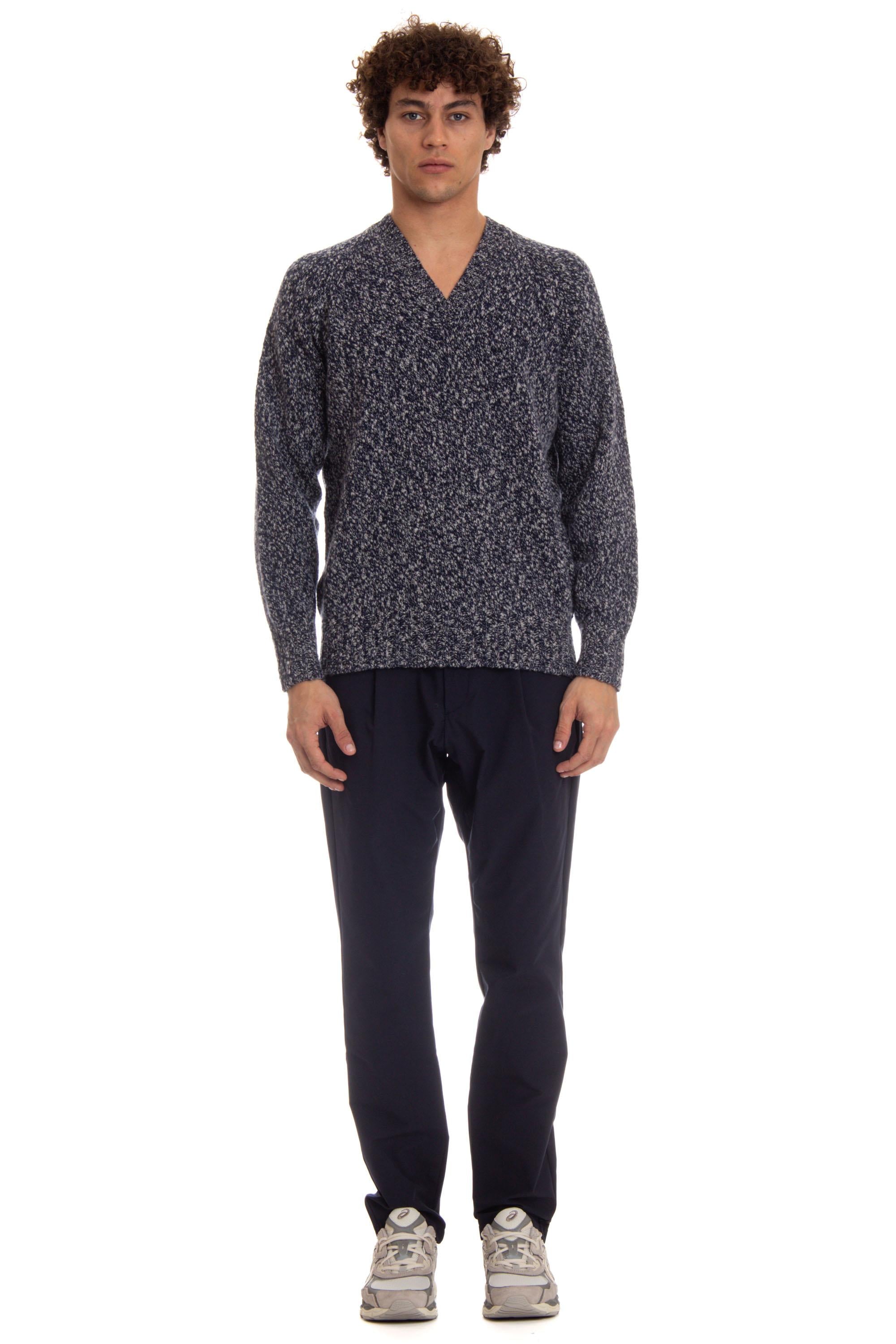 Maglia scollo V in lana mouliné D5W481MR M790 Drumohr