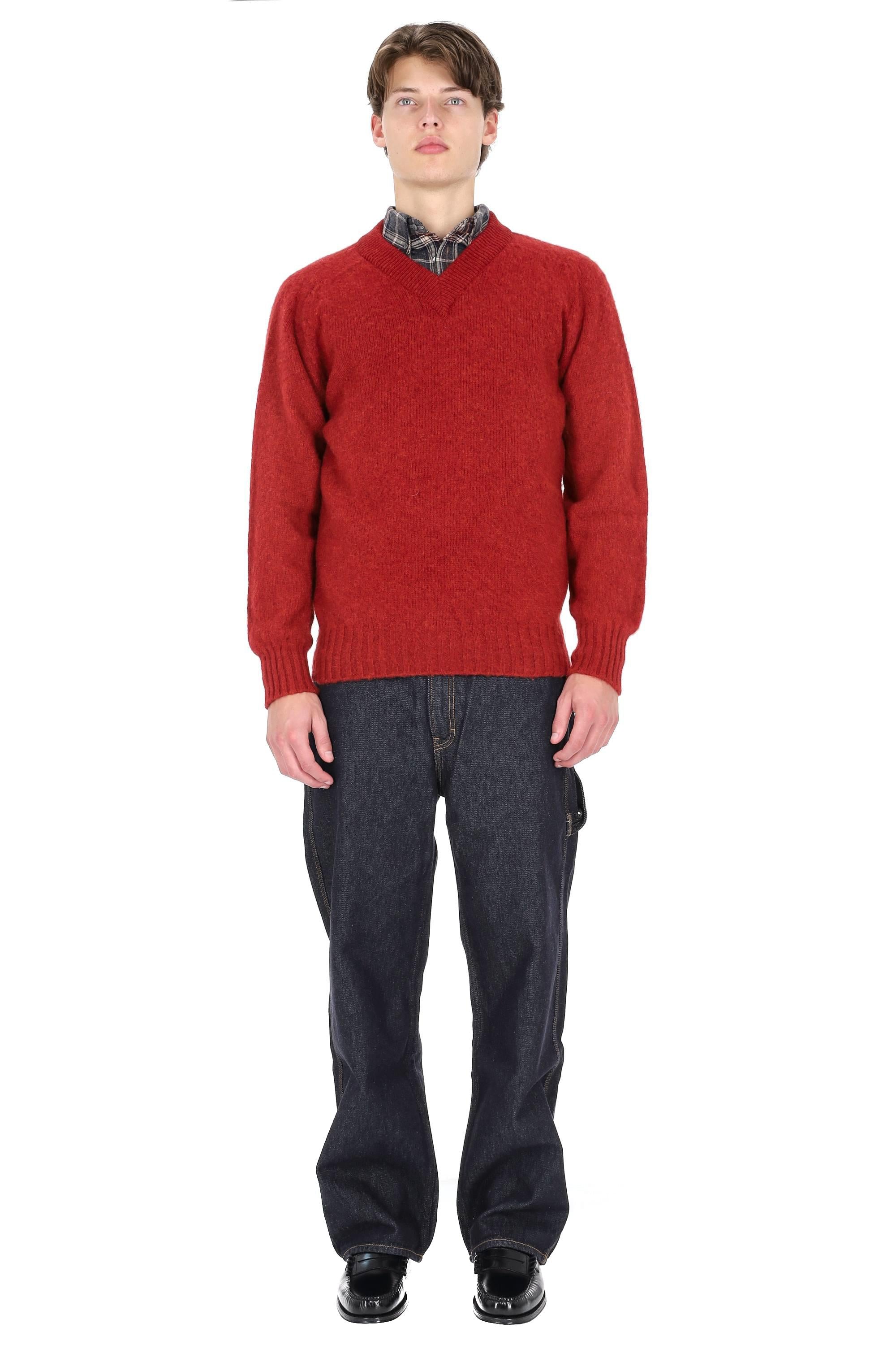 Howlin' Maglia scollo V in lana shetland boxy fit FUTURE MEMORIES MAGMA