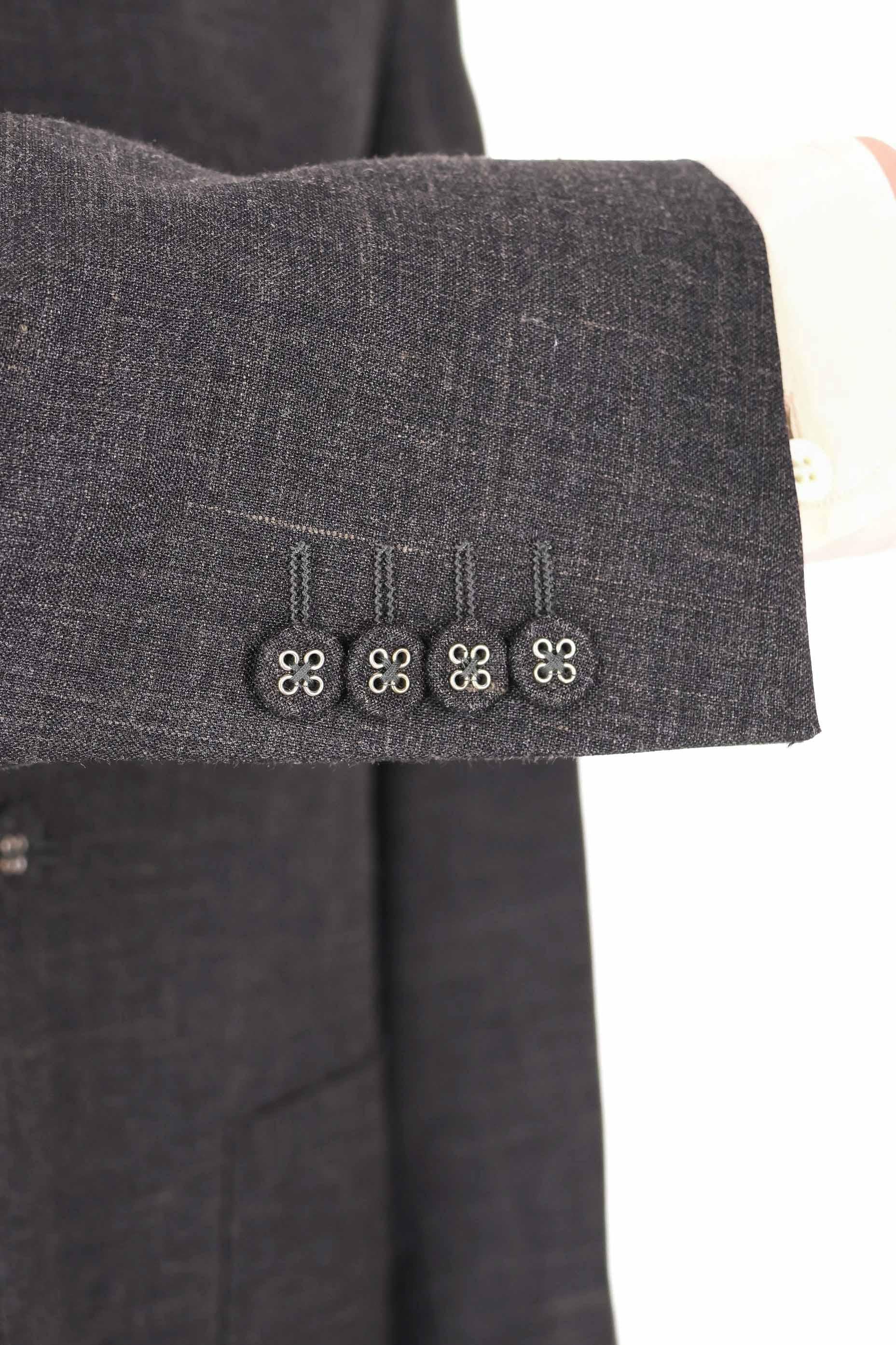 Officine Générale Giacca collo coreano in lana-seta-lino mod. Meryl MTLG402 ANTHRACITE/ECRU