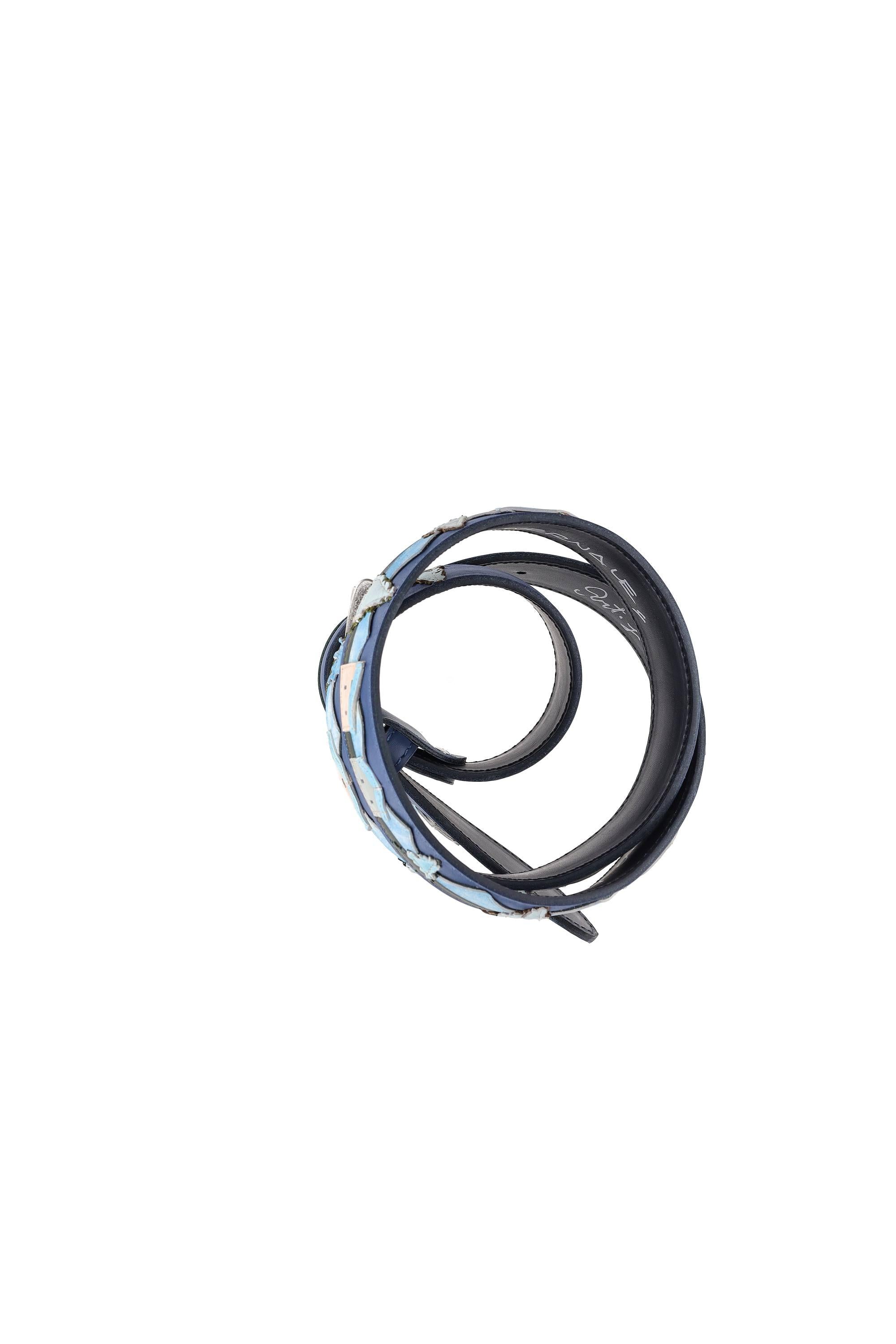 Artigianato Italiano Cintura artigianale in pelle "Paesaggio Invernale" PAESAGGIO INVERNALE/2 MLTCLR