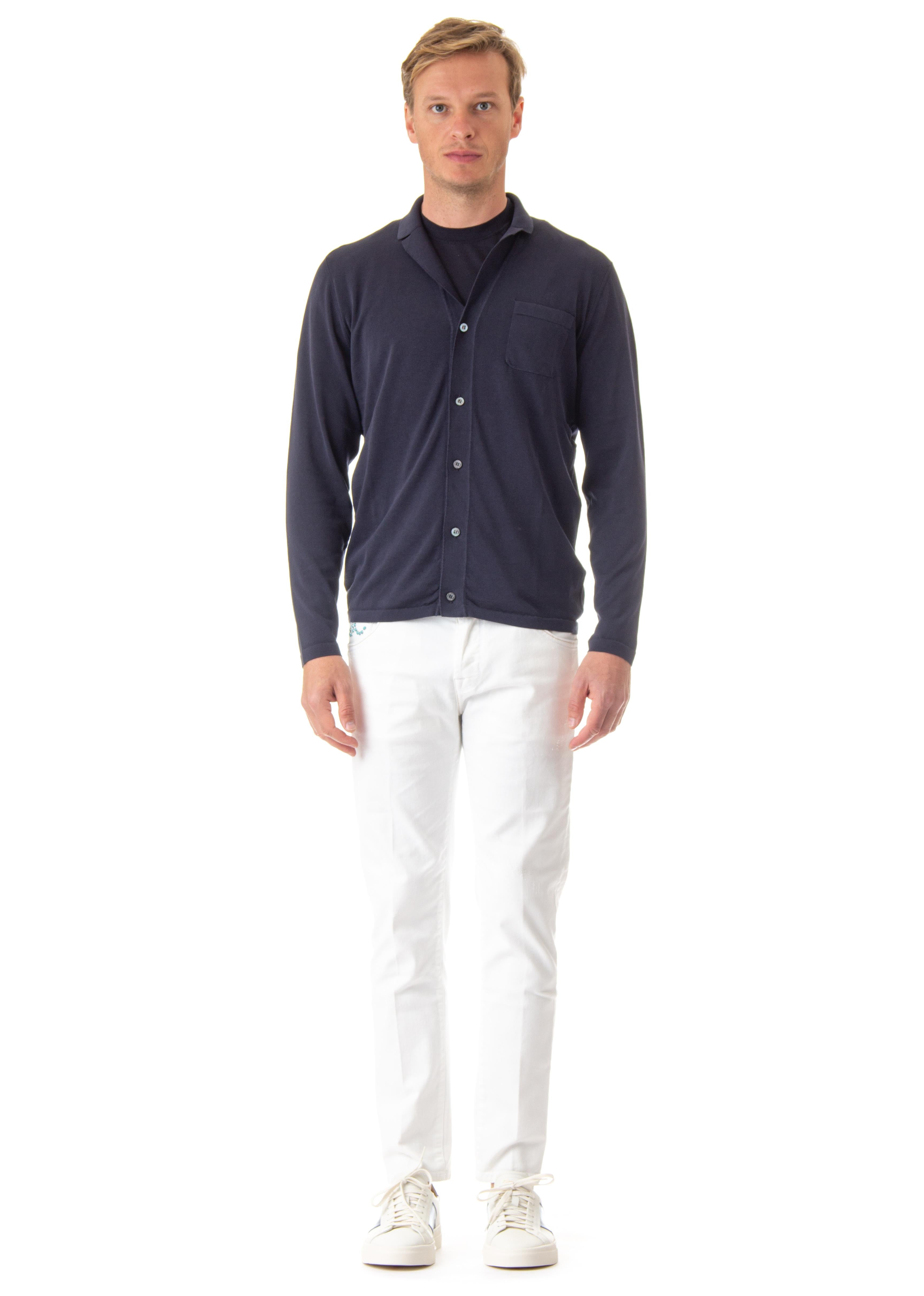 Drumohr Cardigan in cotone collo bowling D0GF111 795