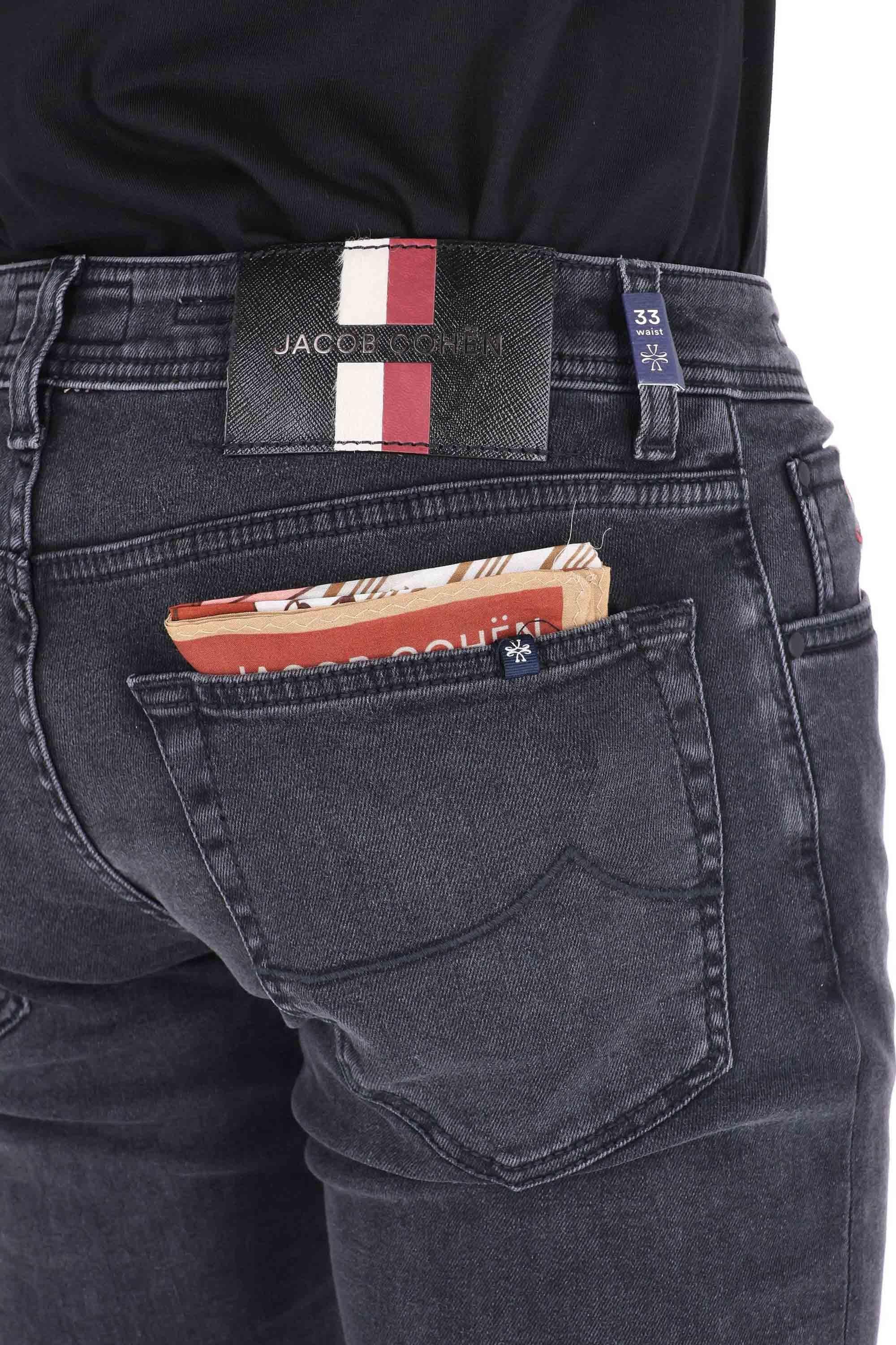 Jacob Cohen Jeans in cotone-modal stretch etichetta saffiano Nick fit JUM_QM006-030-P0023 600D