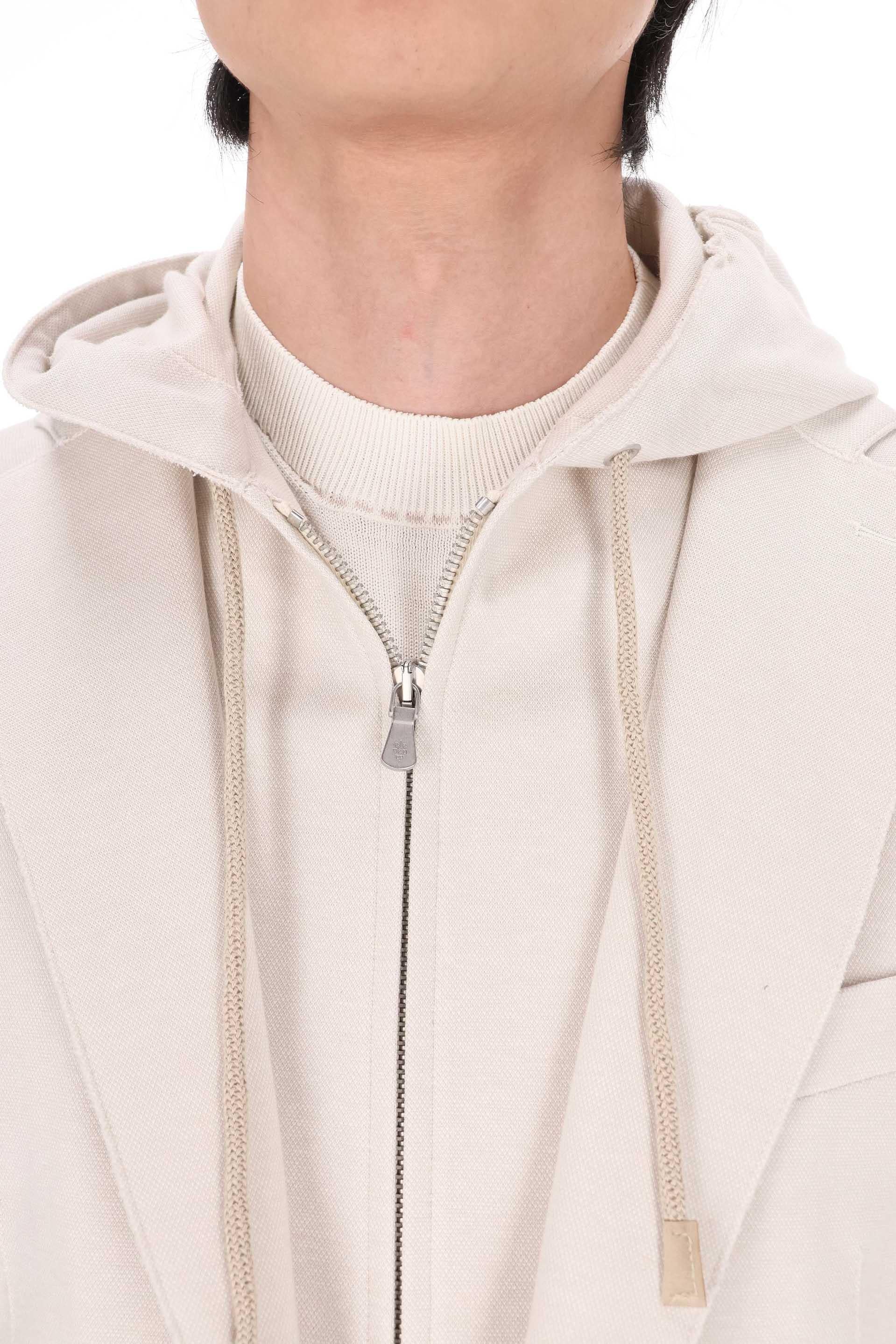 Eleventy Giacca in jersey di cotone a taglio vivo M70GIAF02 TES0M037 02