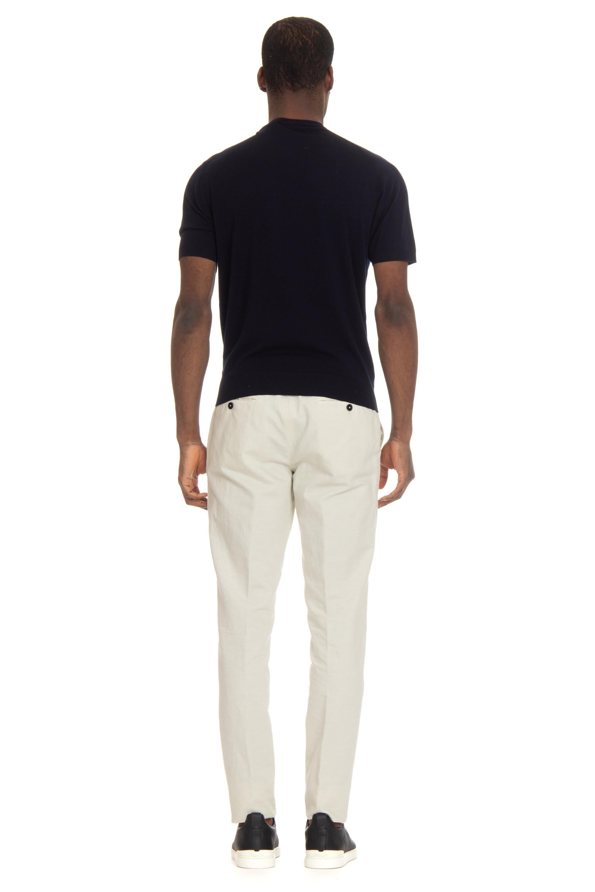 Colombo T-shirt in lussuoso kid wool 12.8 micron MA00338/N/2-80APL BLU NAVY
