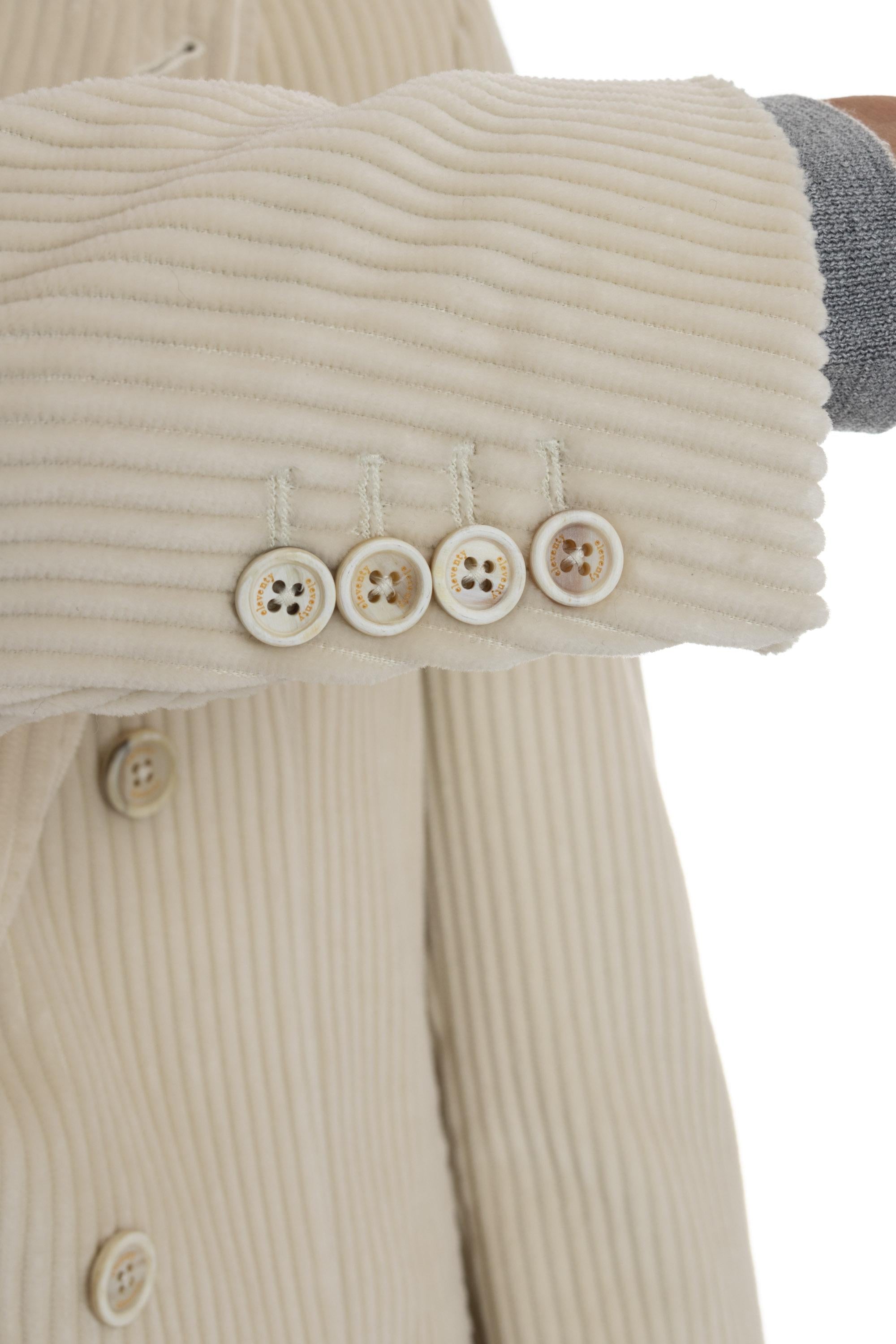 Eleventy Giacca doppiopetto in velluto costa roccia J70GIAA06 TES0J192 01