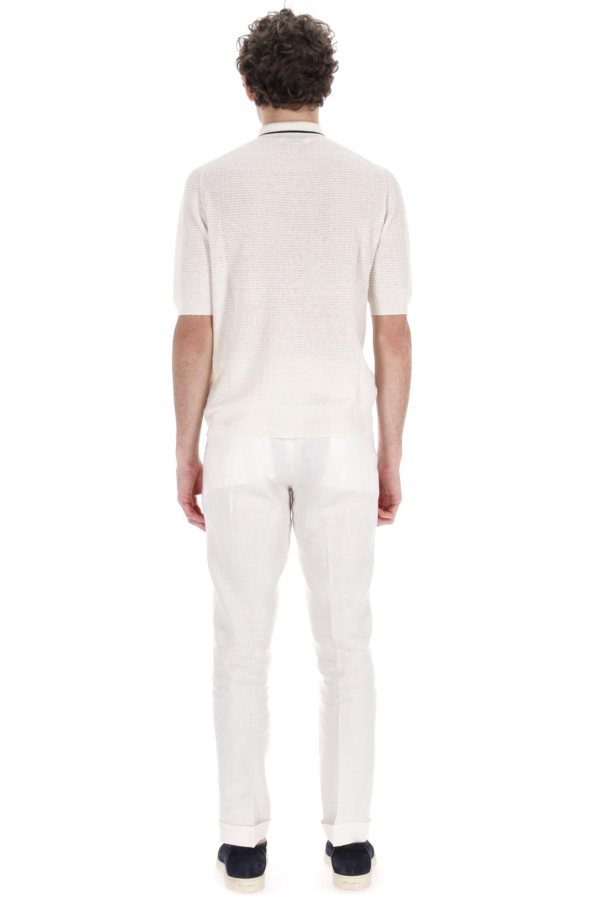 Polo tramata in cotone e lino B2W222 14C09-2 98108 Ballantyne