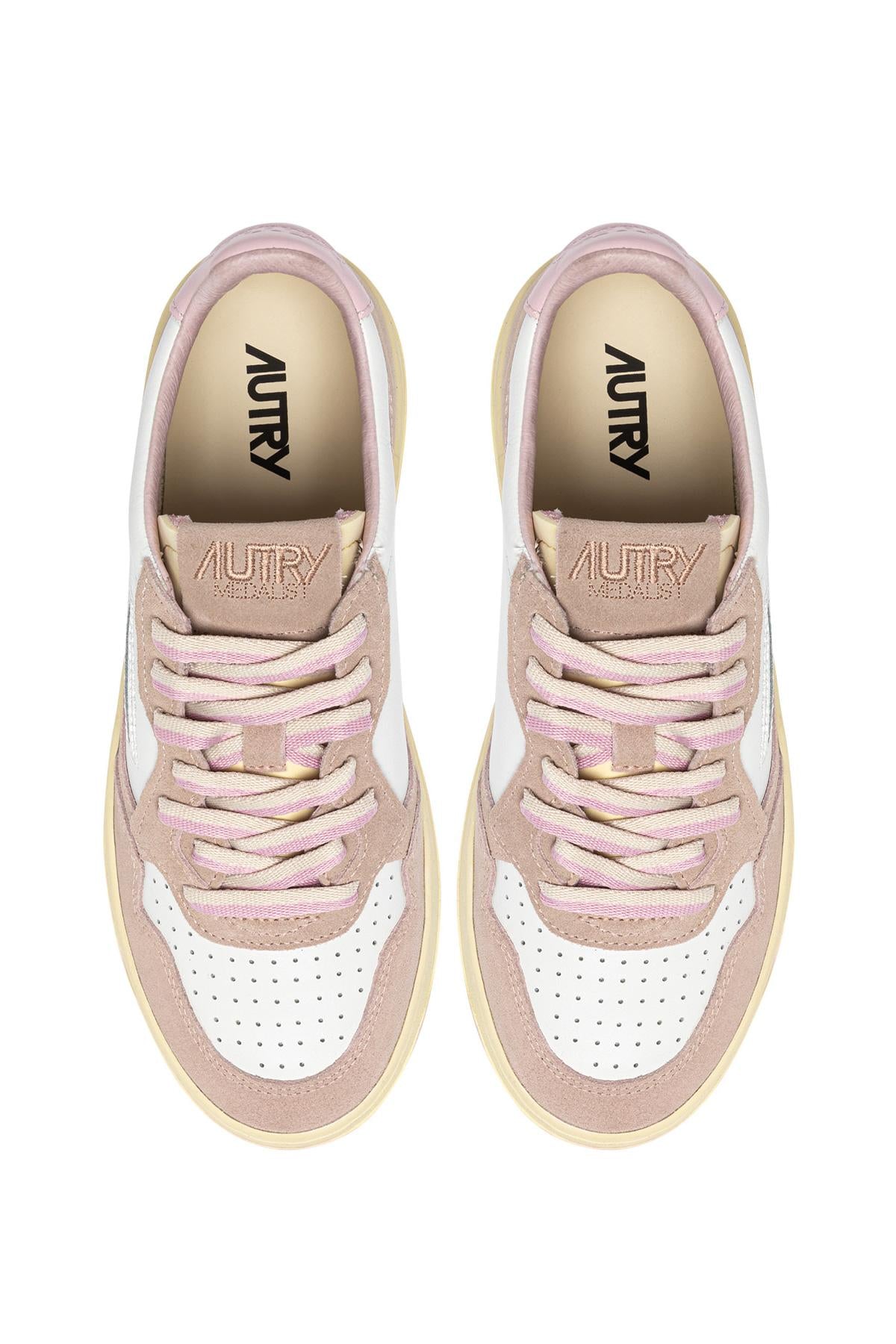 Autry Sneaker donna Medalist in pelle e camoscio lacci bicolor AULW BW01 WHT/PHARD