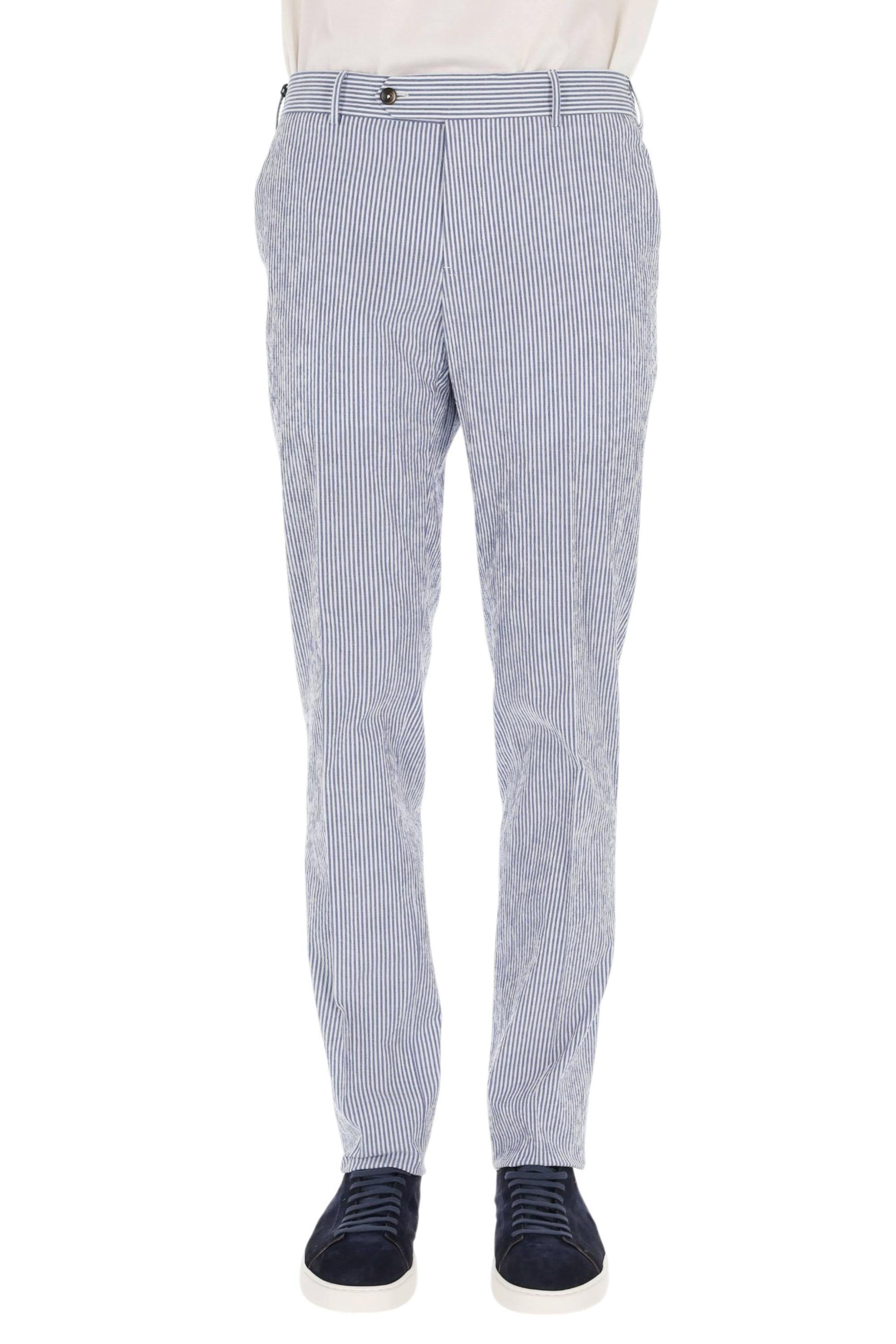 PT Torino Pantalone in seersucher rigato di cotone Slim jogger fit COVSJGZ20CL1 SD83 0340