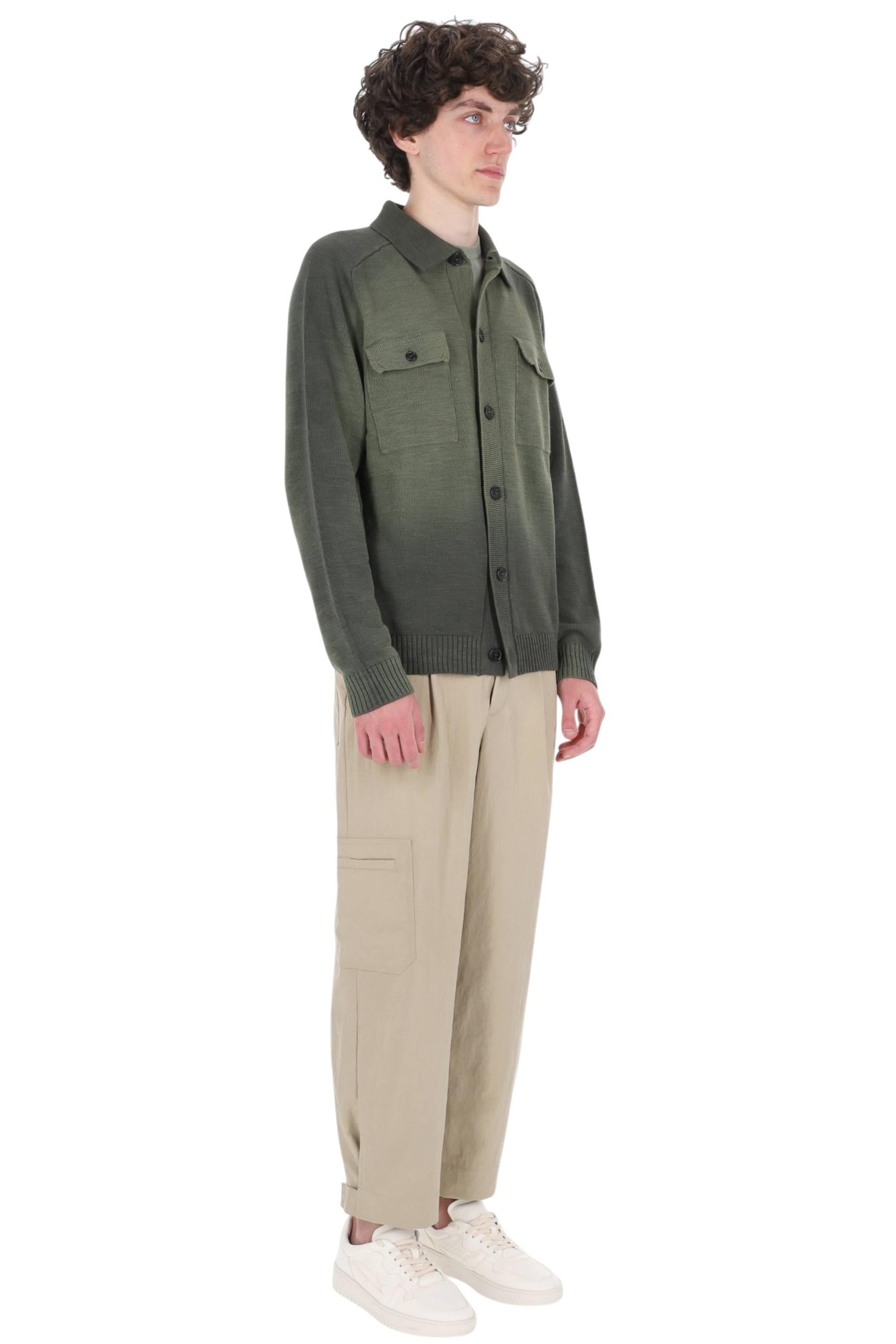 Roberto Collina Maglia-cardigan in cotone a tintura sfumata MYA18005 24