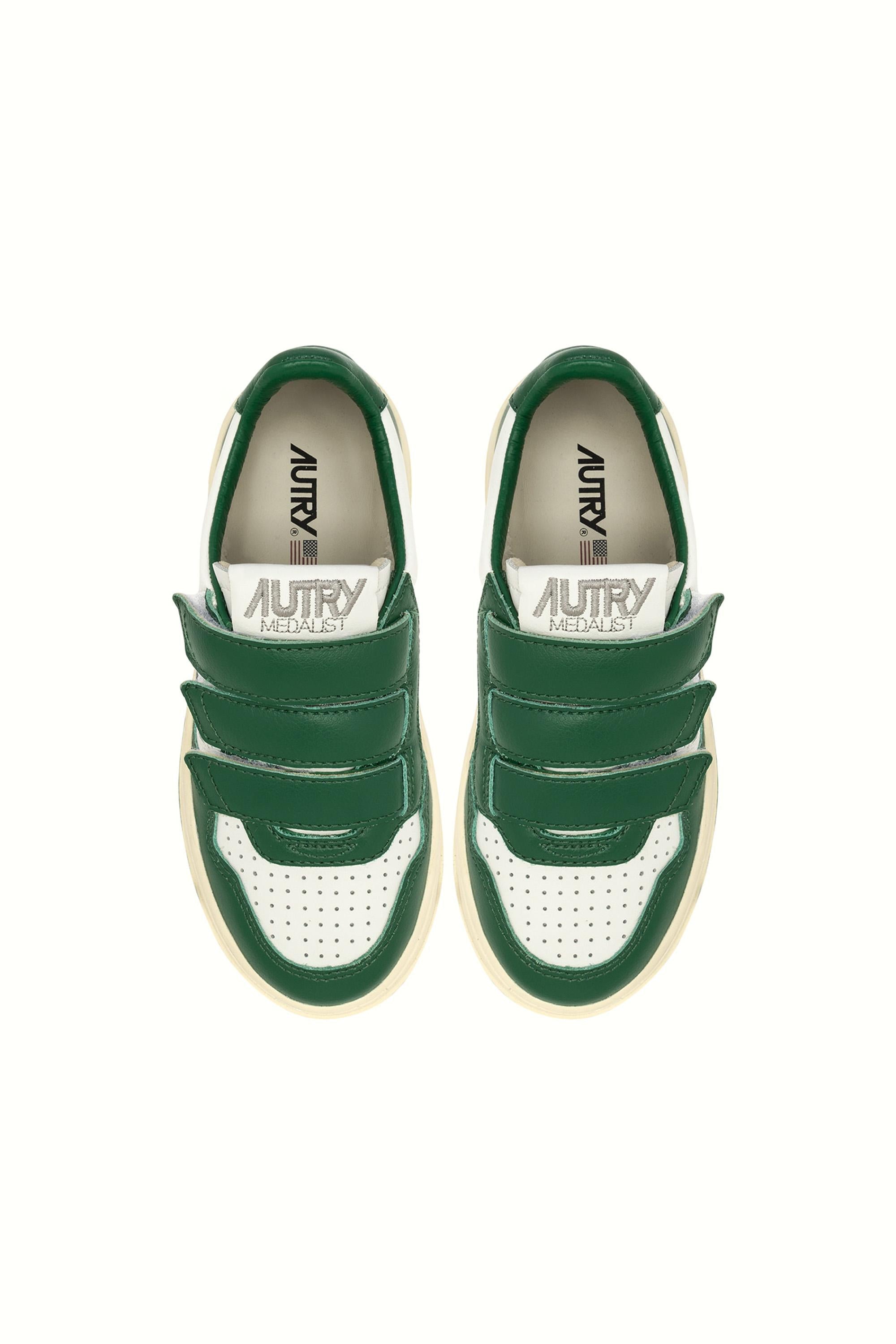 Sneaker Medalist bambino bicolor in pelle con strappi KILK WB01 WHT/AMZN Autry
