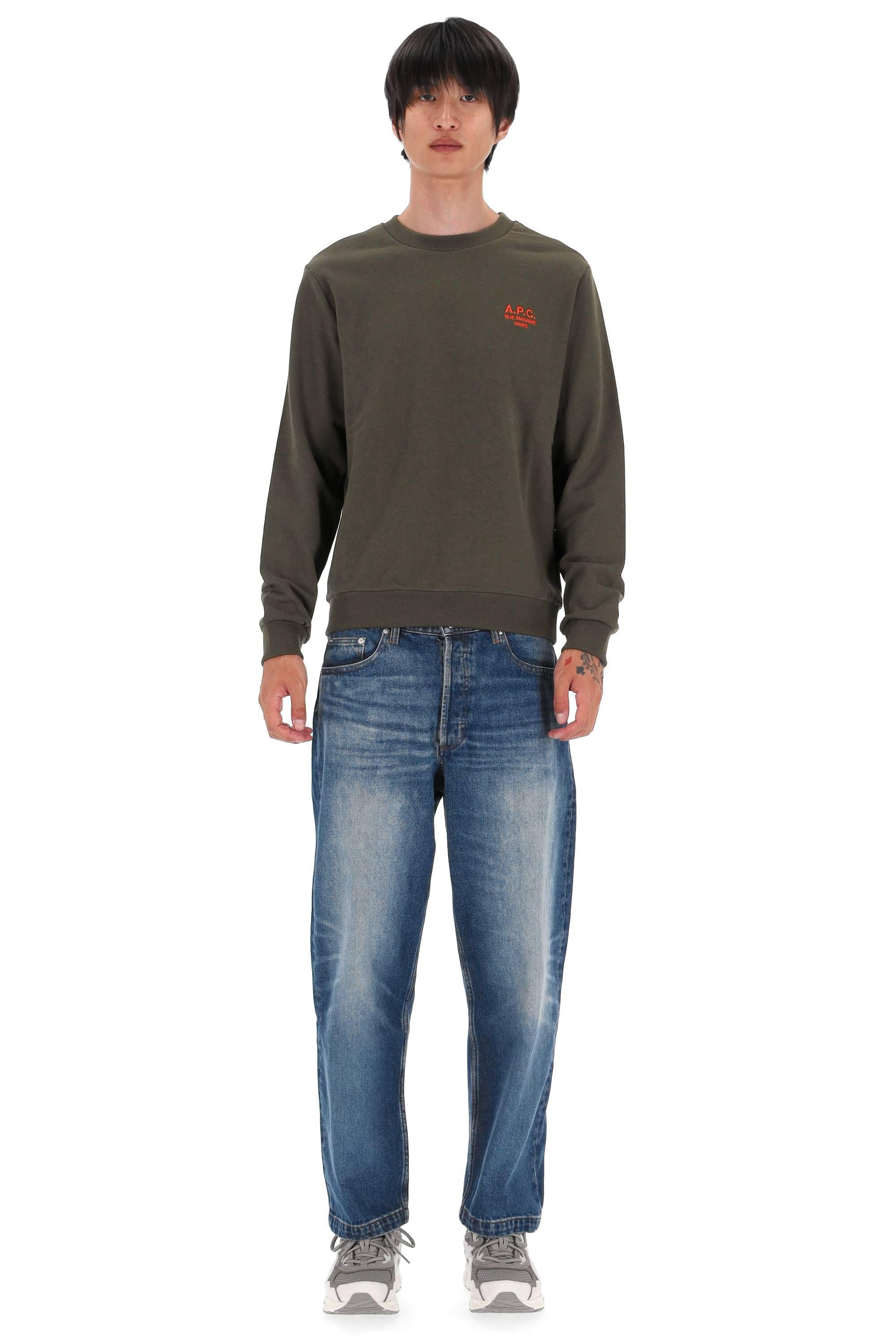 A.P.C. Felpa girocollo in cotone Rue Madame Paris COHGR M27913 KAKI