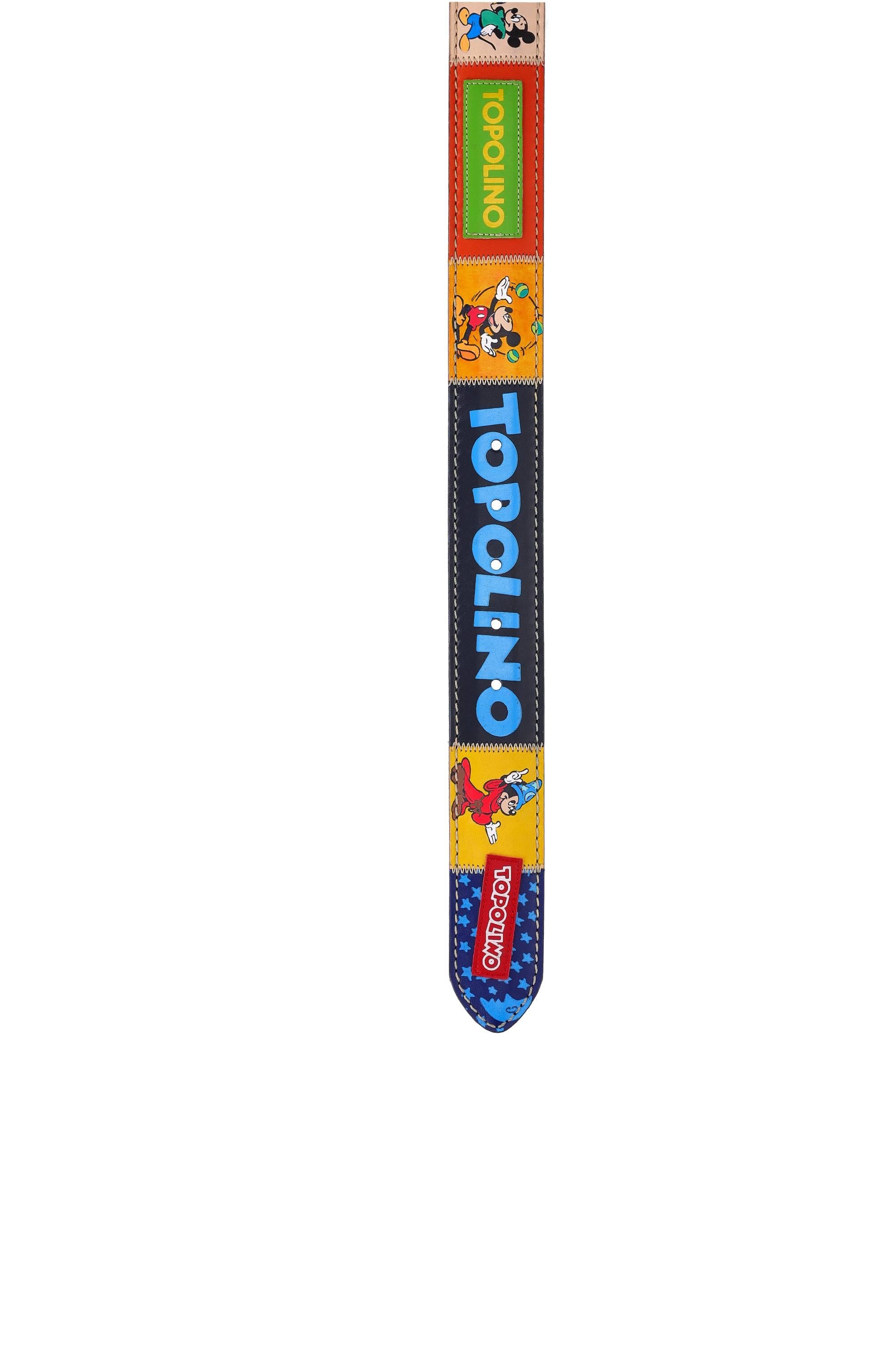 Artigianato Italiano Cintura artigianale in pelle dipinta a mano "Topolino 2" TOPOLINO 2 MLTCLR