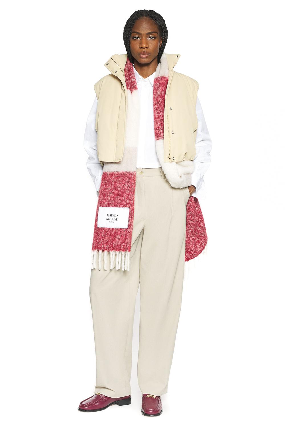 Maison Kitsuné Sciarpa in misto alpaca con logo PM06203WA0022/2 0390