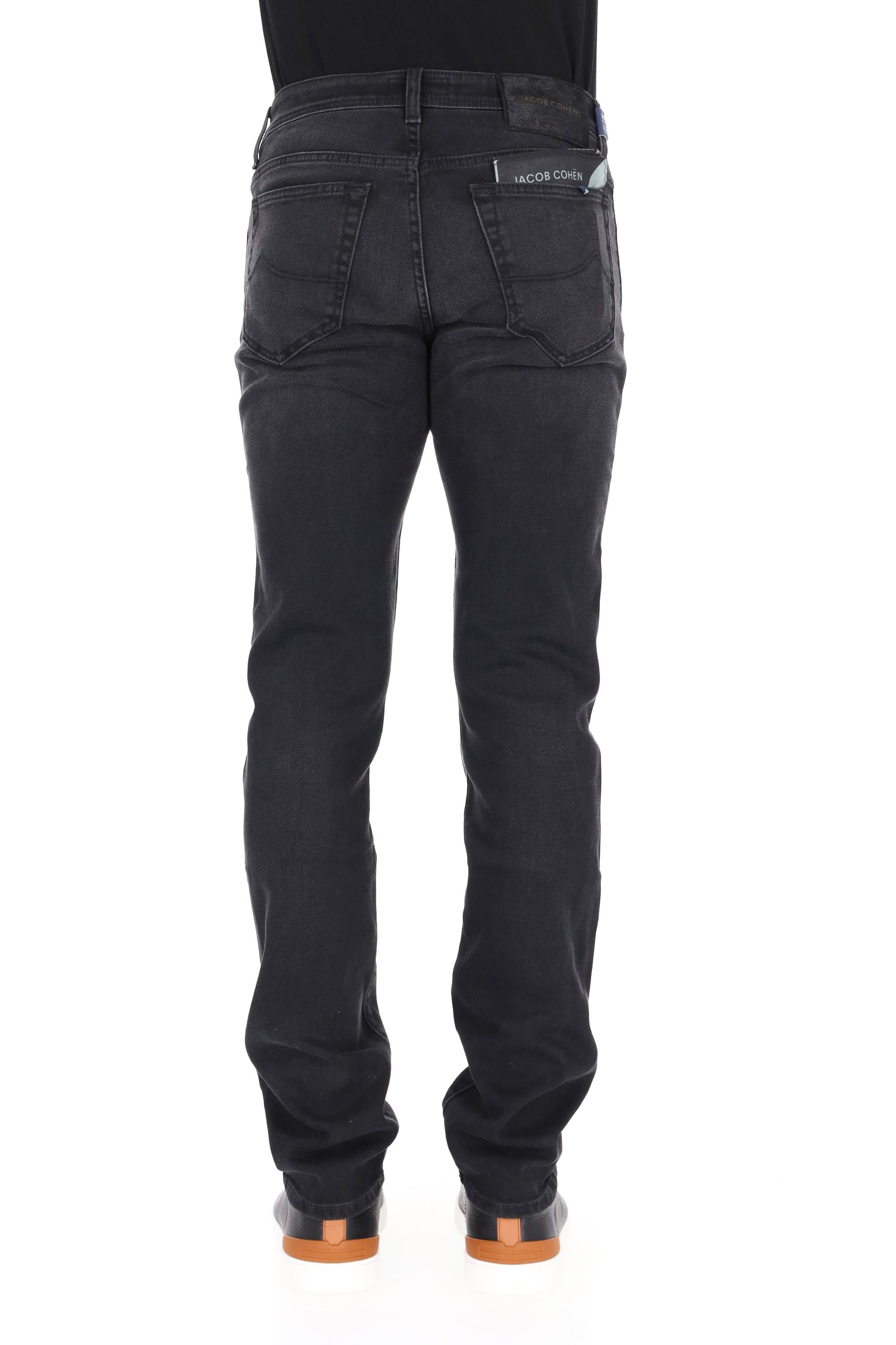 Jacob Cohen Jeans nero delavè in cotone comfort etichetta cavallino Bard fit JUX_QX004 N30 S3591/2 BARD 500D