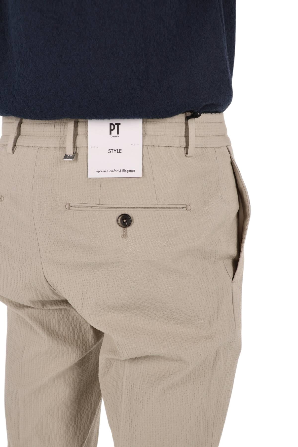 PT Torino Pantalone seersucker in cotone comfort Sim fit jogger COVSJGZ20CL1 SU01 0040