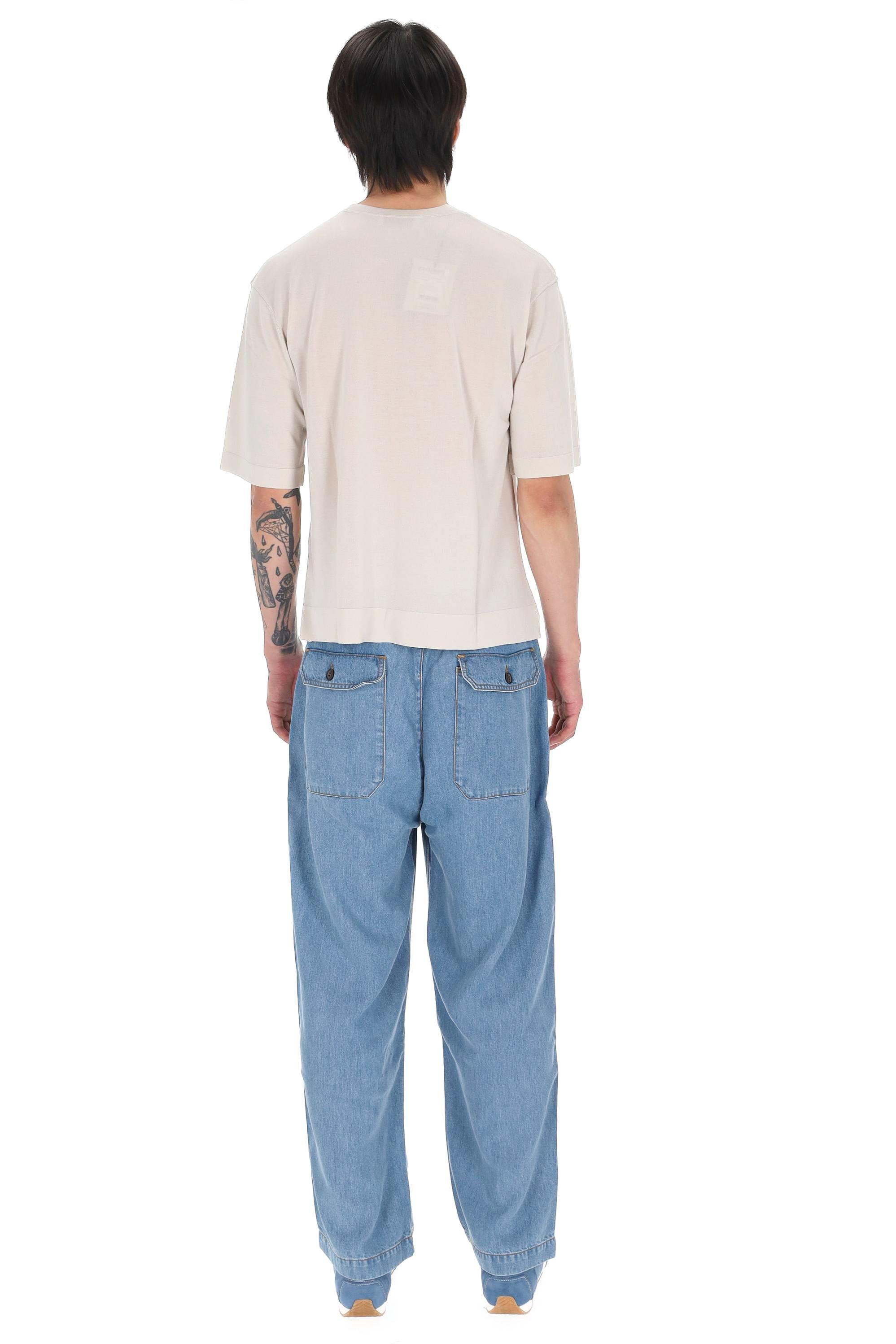 Officine Générale T-shirt in lyocell-lana mod. Boris MTEE201 MOON