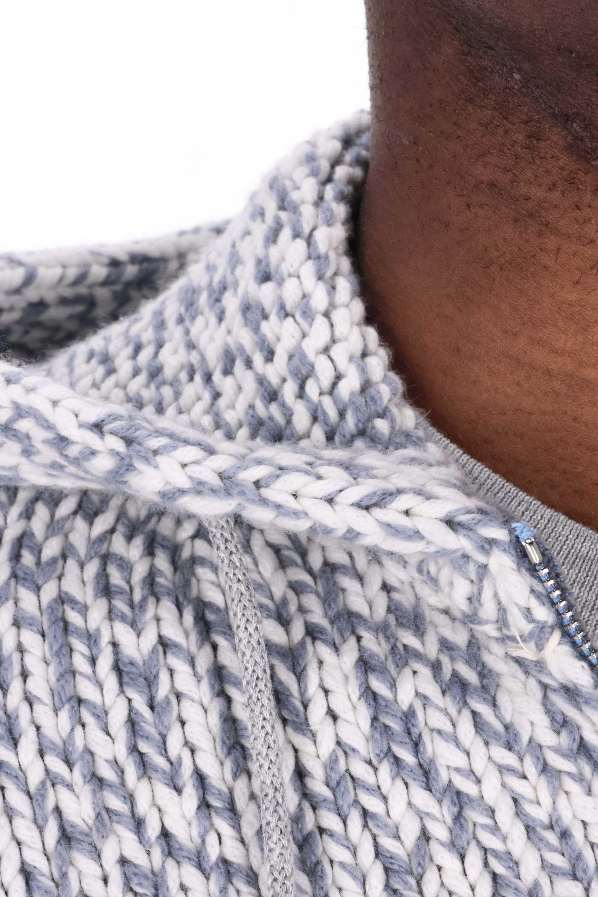 Eleventy Maglia full zip moulinè in cashmere con cappuccio L76MAGL43 MAG0J010 08