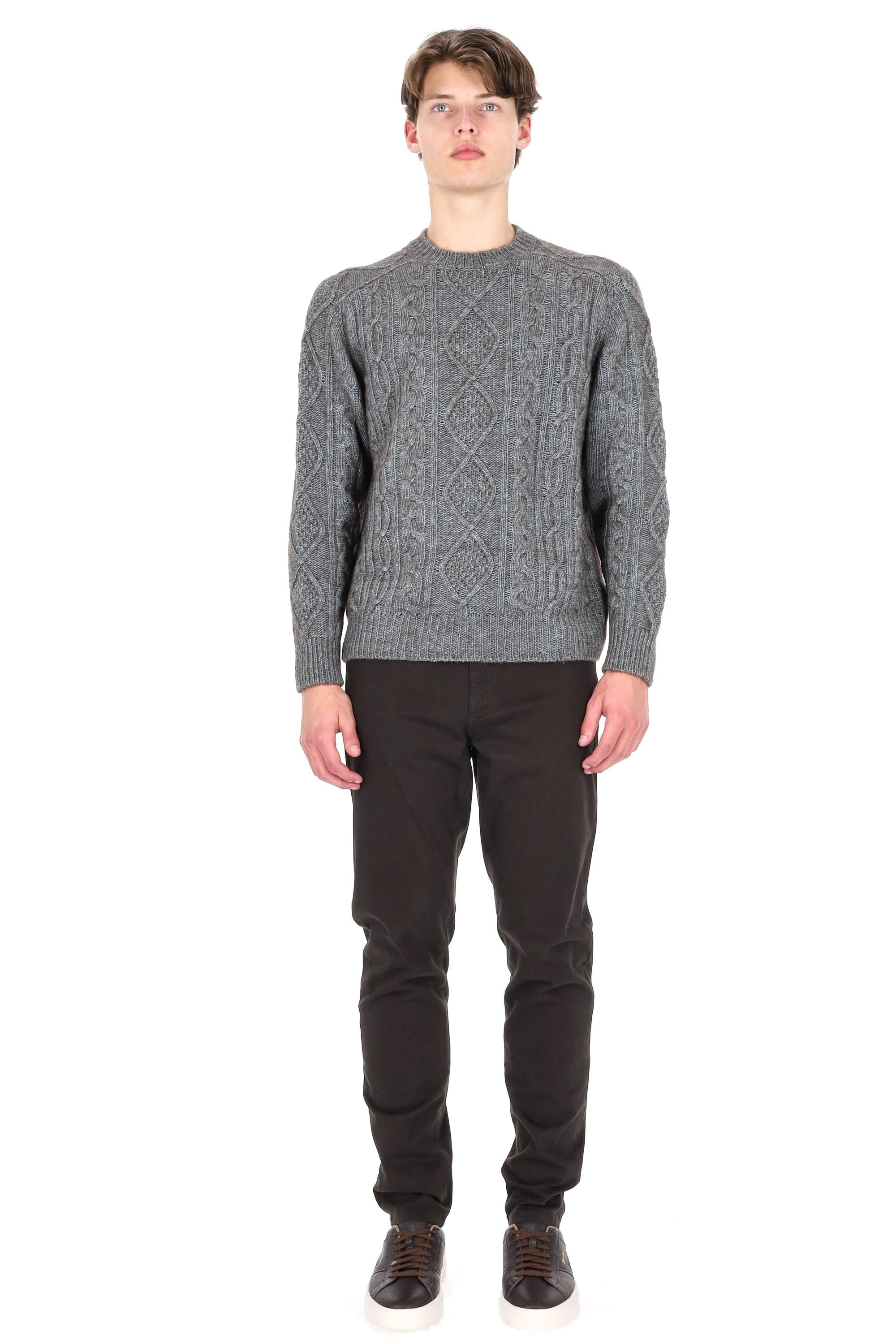 Herno Maglia girocollo a trecce vanisee in cotone-yak-lana MG000194U-72116 9095