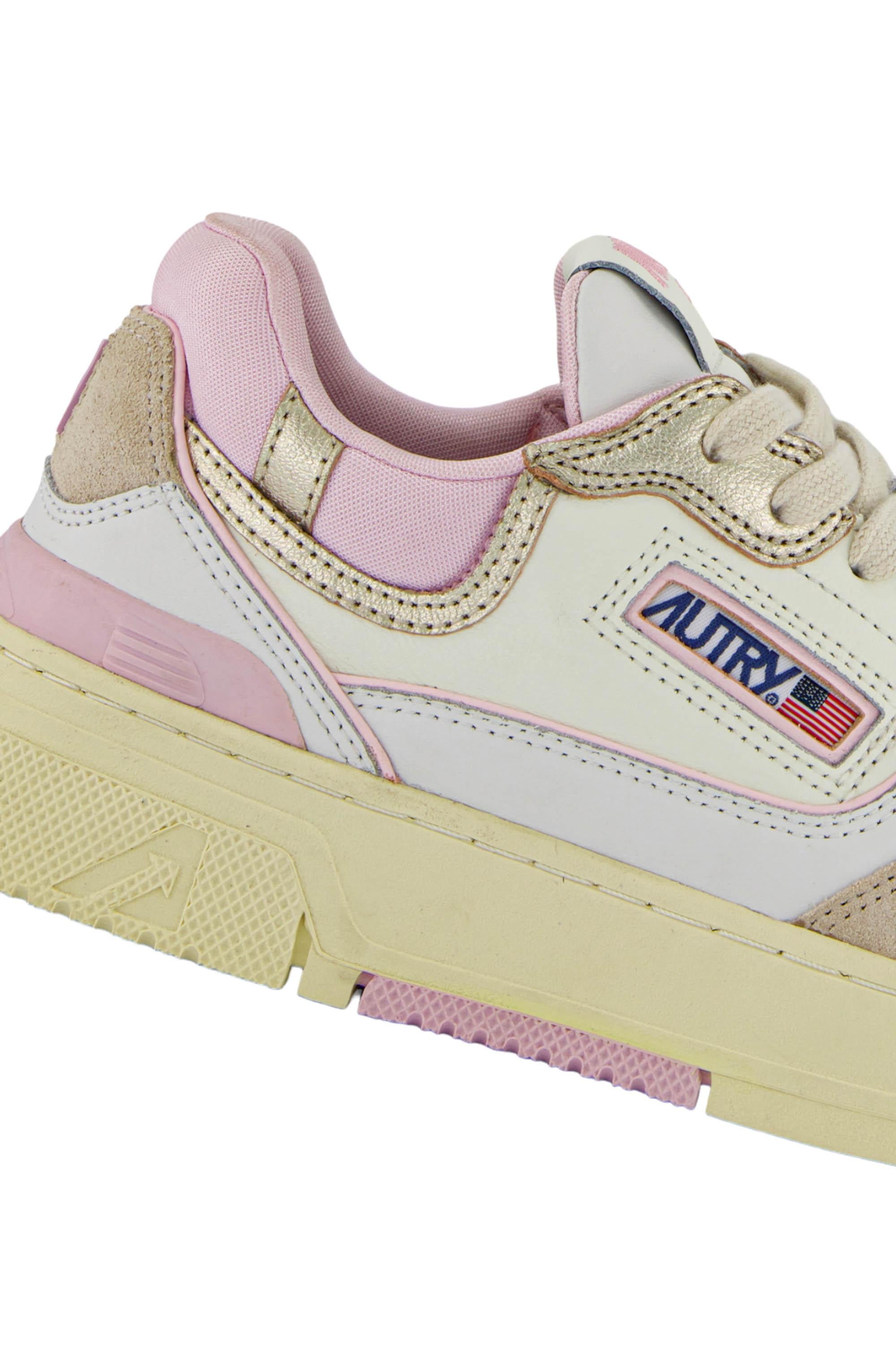 Autry Sneaker basket donna CLC con dettagli rosa ROLW MM42 PLAT/CRADLE PINK