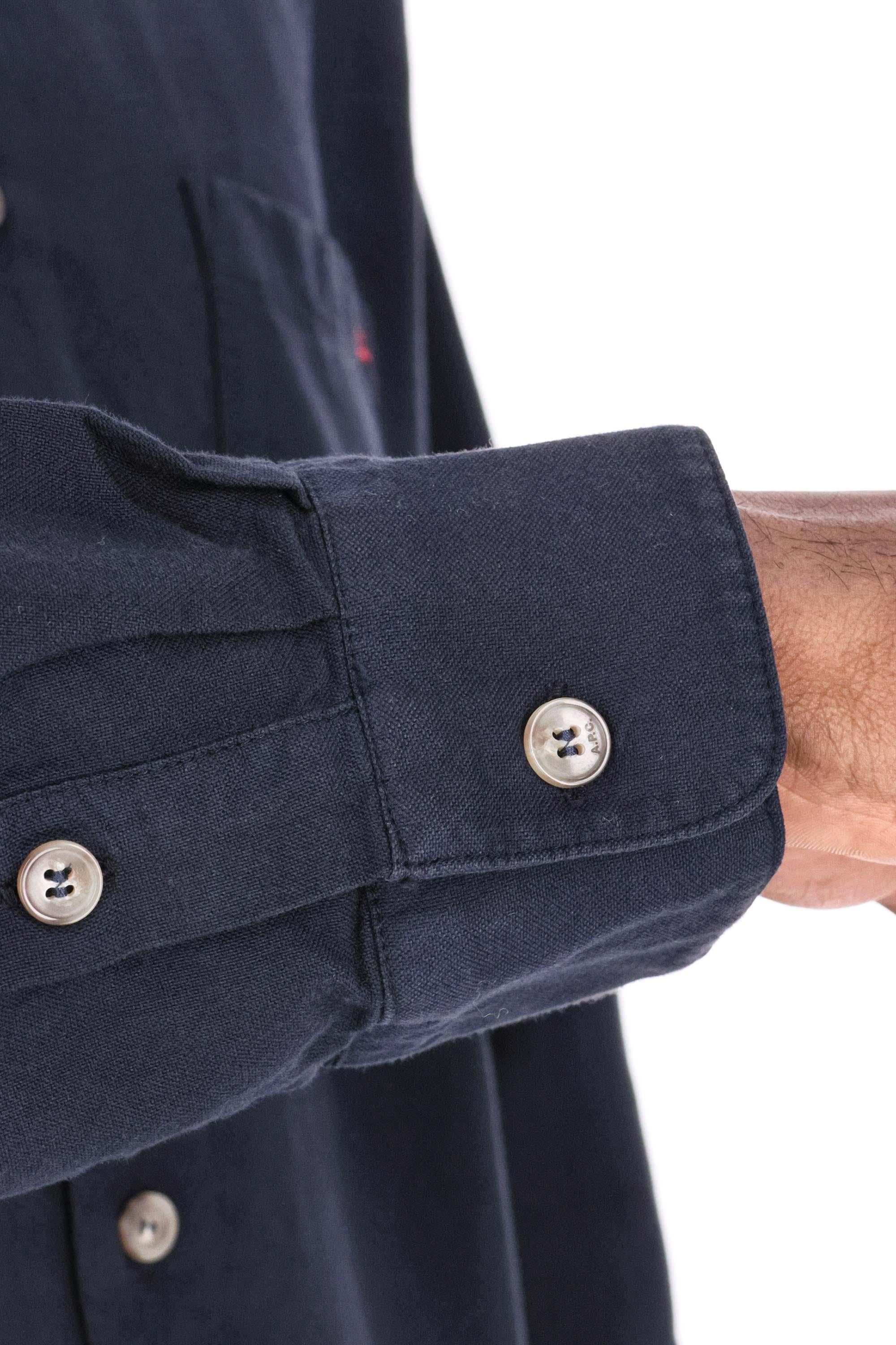 A.P.C. Camicia in piquet di cotone con taschino Relax fit COHAH-H12599 IAK