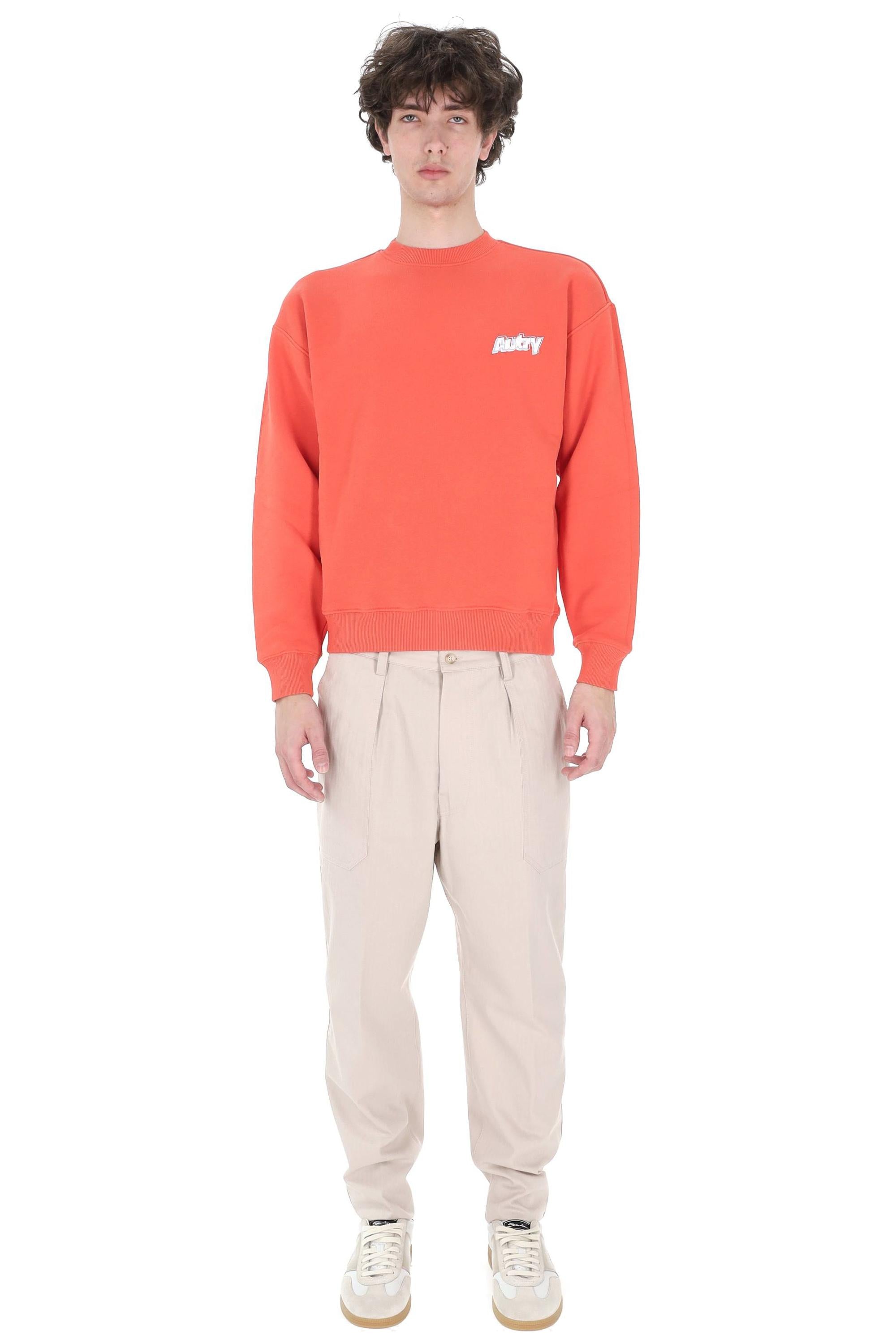 Autry Felpa girocollo in cotone con logo SWPX 035H JERS CHOCINEAL