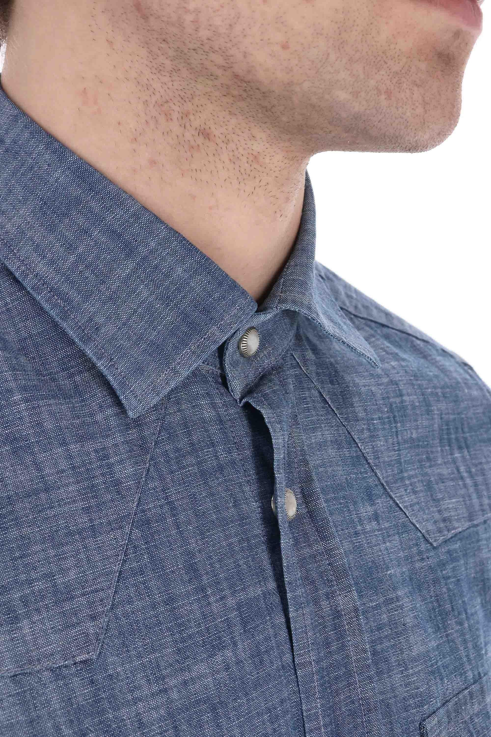 Eleventy Camicia texana in leggero tessuto denim X75CAMA09 TES0I185 19N
