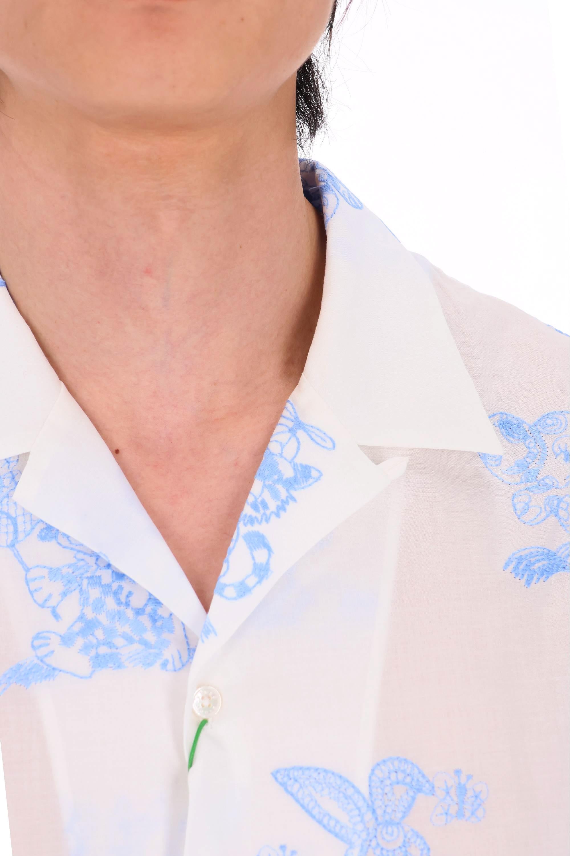 Kenzo Camicia mezza manica in cotone "cartoon hawaiaan" FG55CH1359EG 01