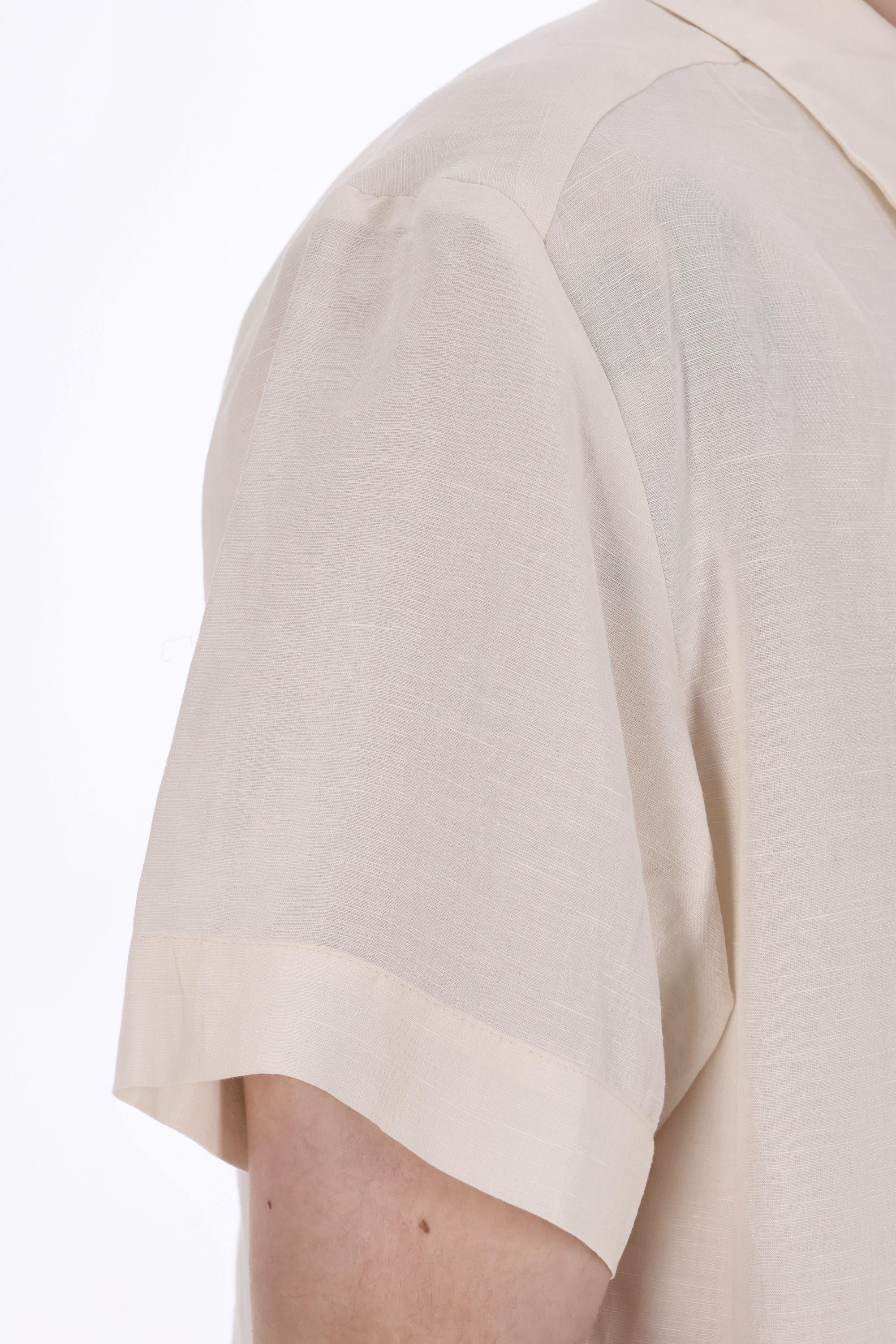 A.P.C. Camicia in viscosa-lino collo bowling VIALV-H12608 AAD