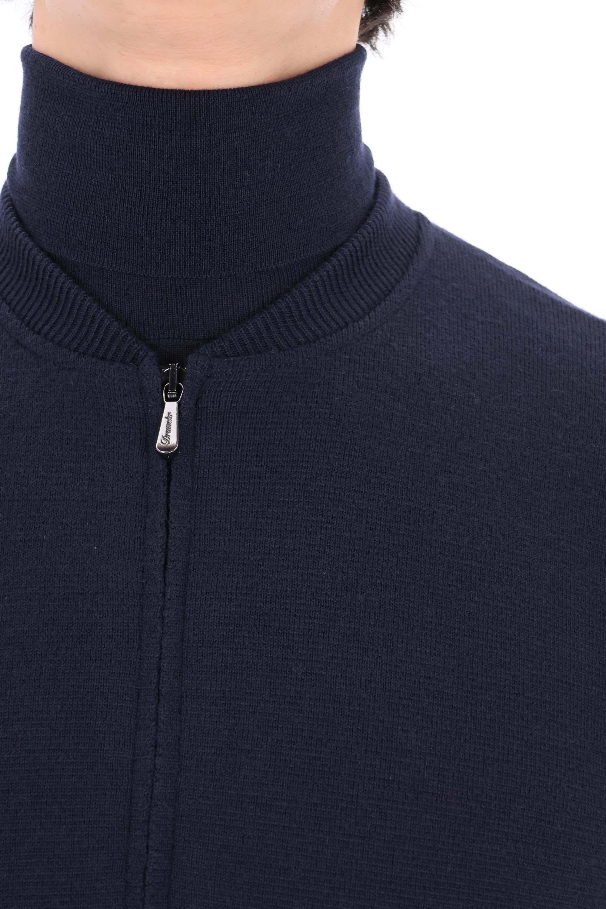 Maglia full zip in lana merinos D1D422-2 790 Drumohr