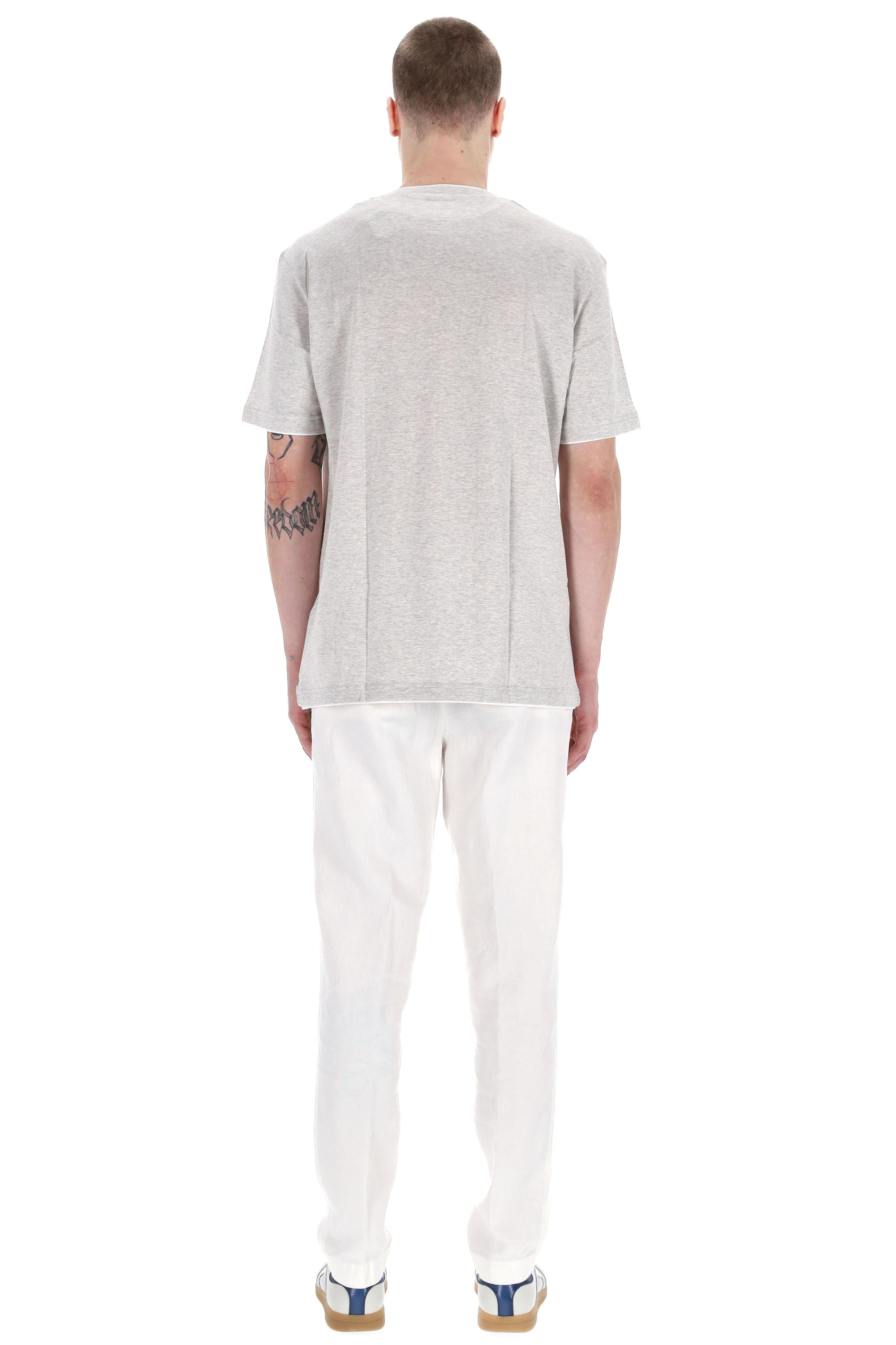 T-shirt in cotone con doppi profili X75TSHH04/2 13-01 Eleventy