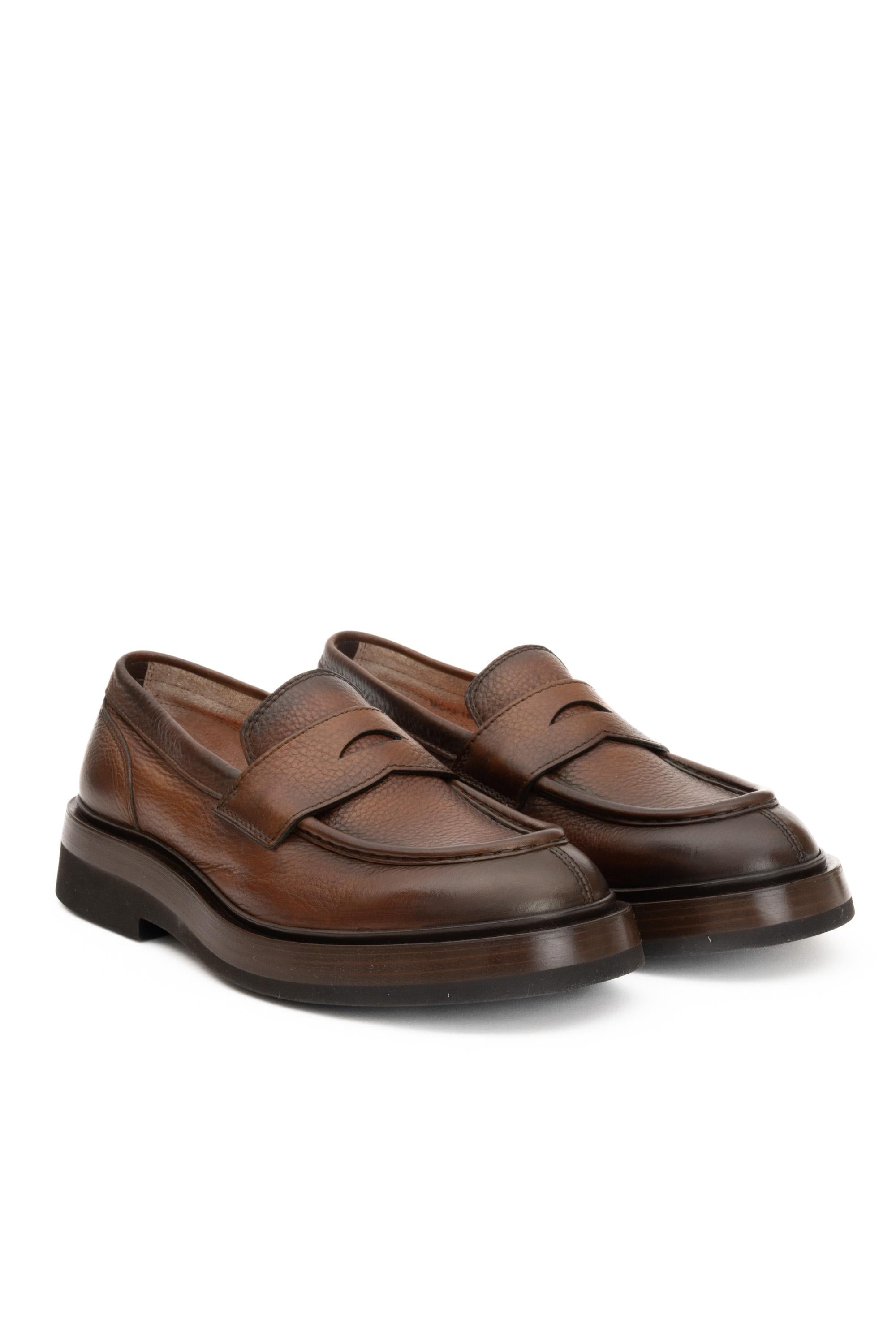 Santoni Mocassino in cervo fondo carro MCAF18365JW6SHAS T50