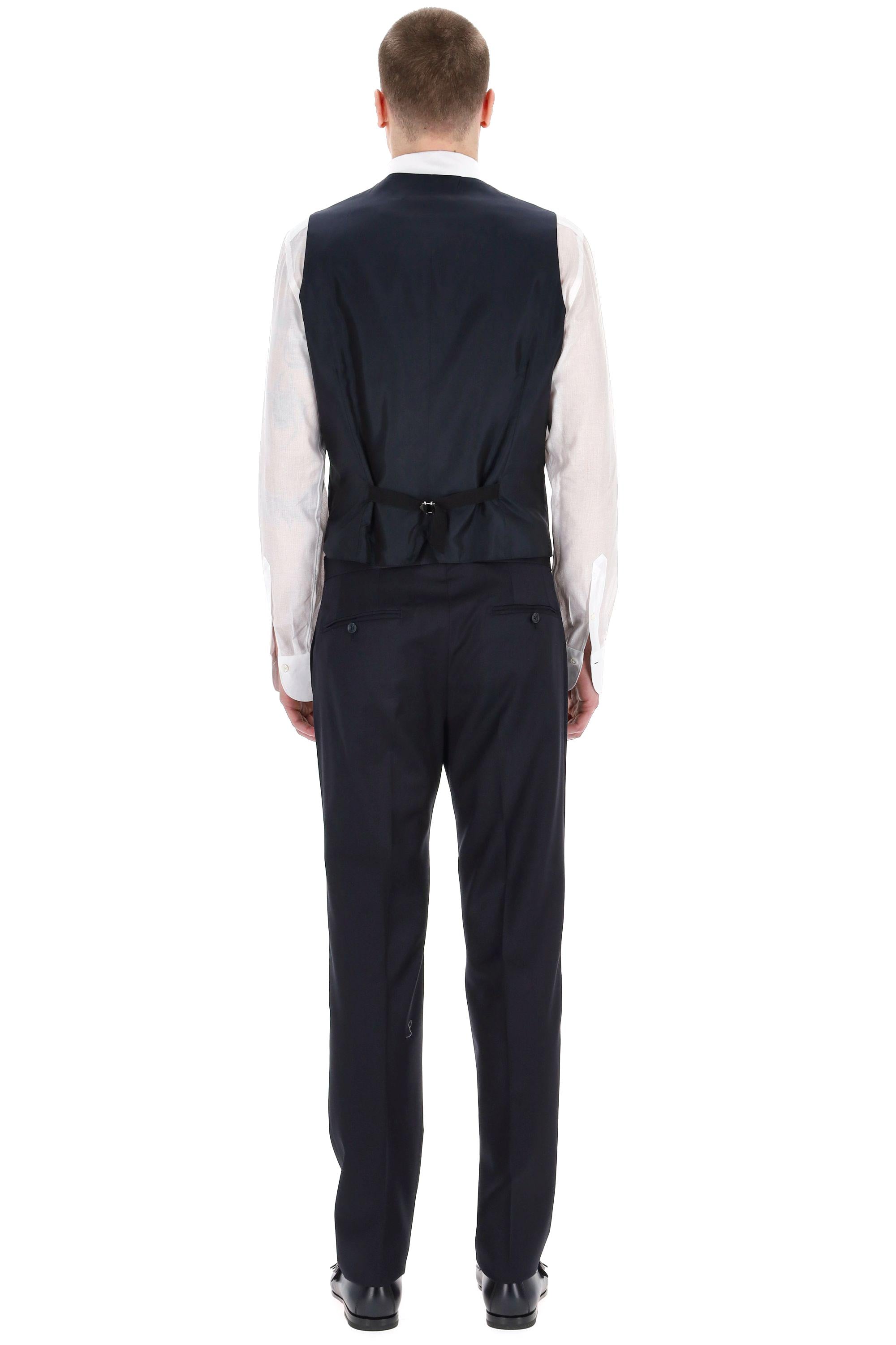 Abito smoking con gilet in lana super 110's Bruce EFBR15A01-060001 B5013 Tagliatore