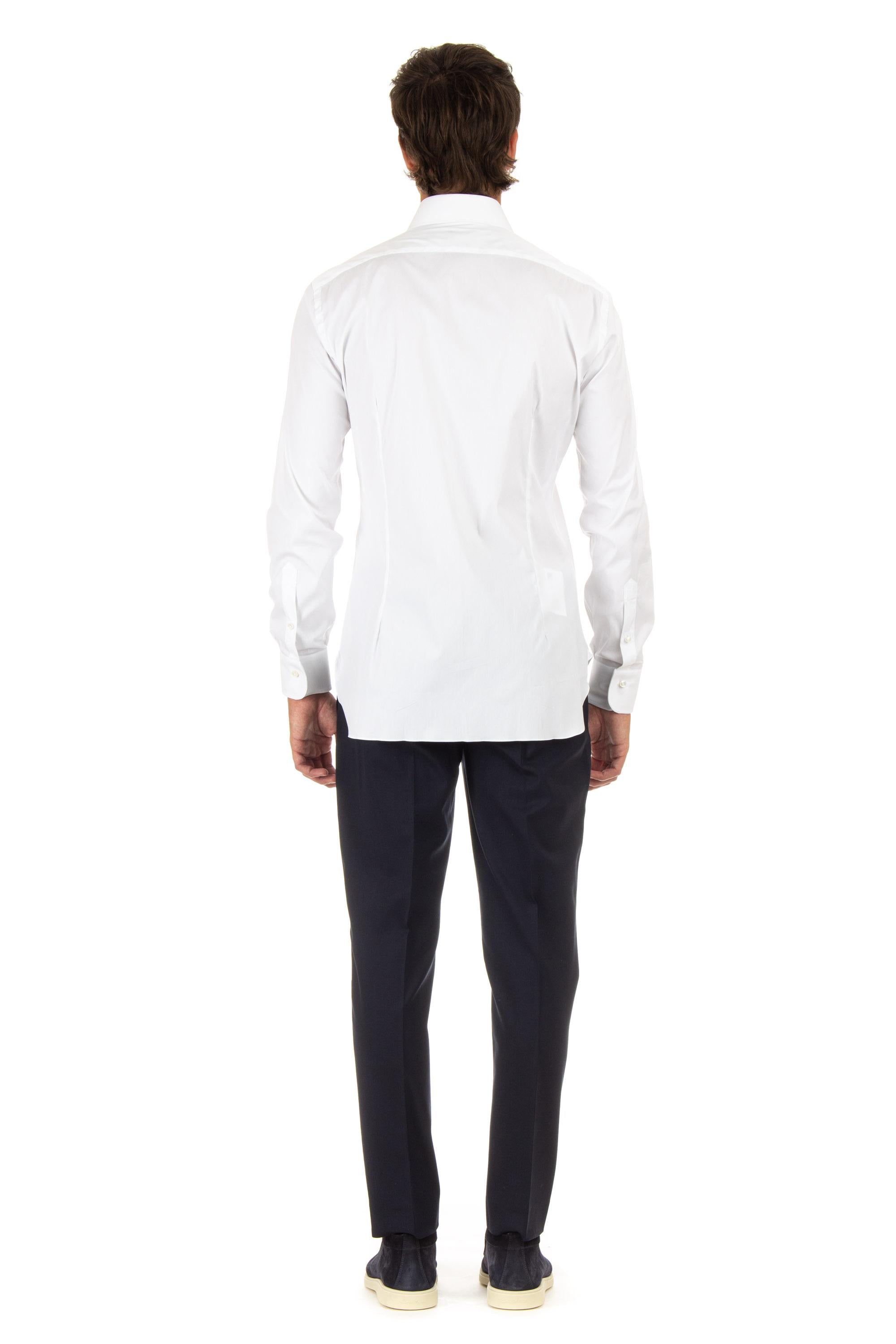Camicia in popeline stretch etichetta nera I1U13P01PZ2700U BIANCO Barba