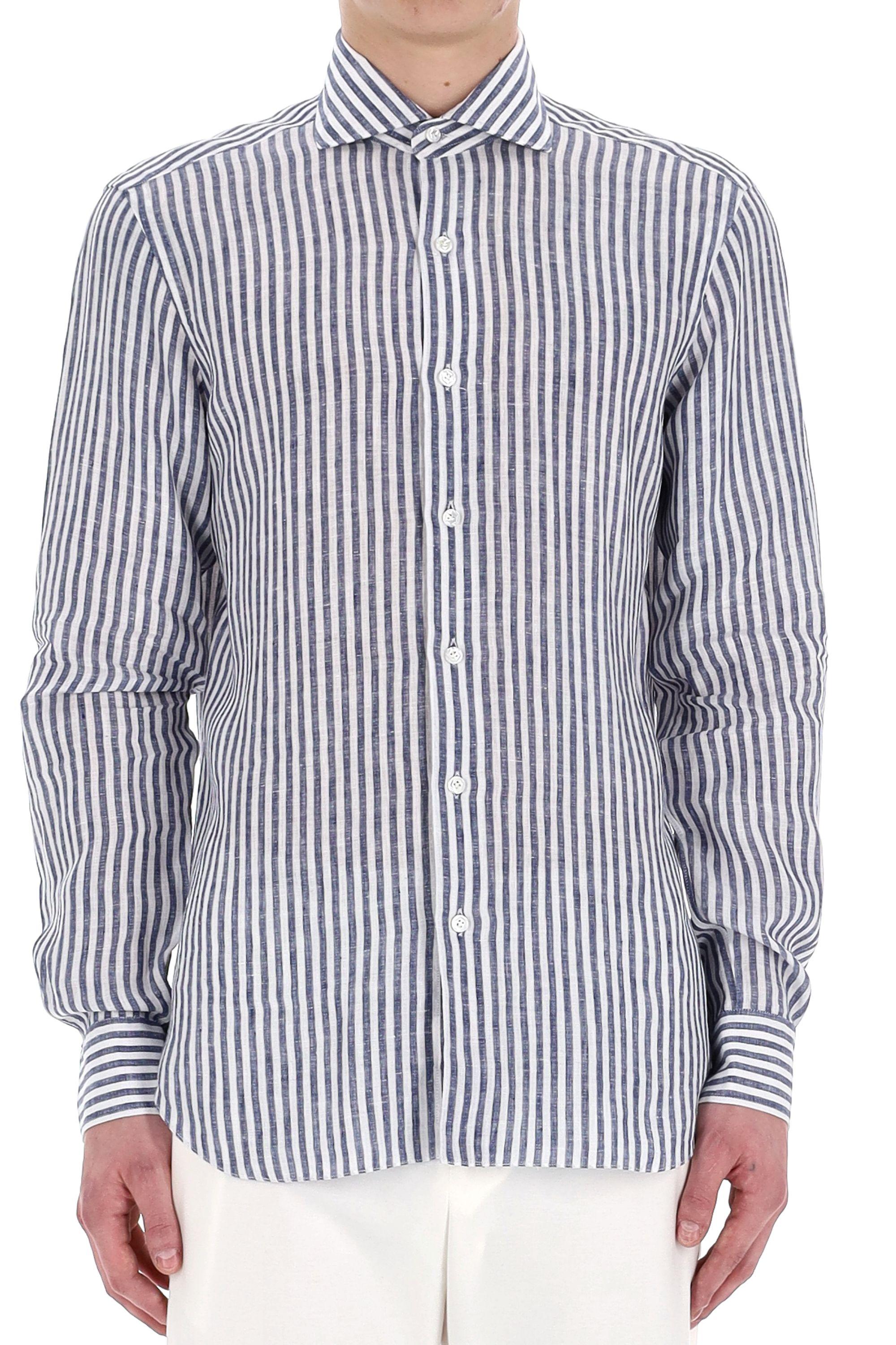 Camicia sartoriale bacchettata in lino linea Dandylife LIU13P0147066.U/2 0004 Barba