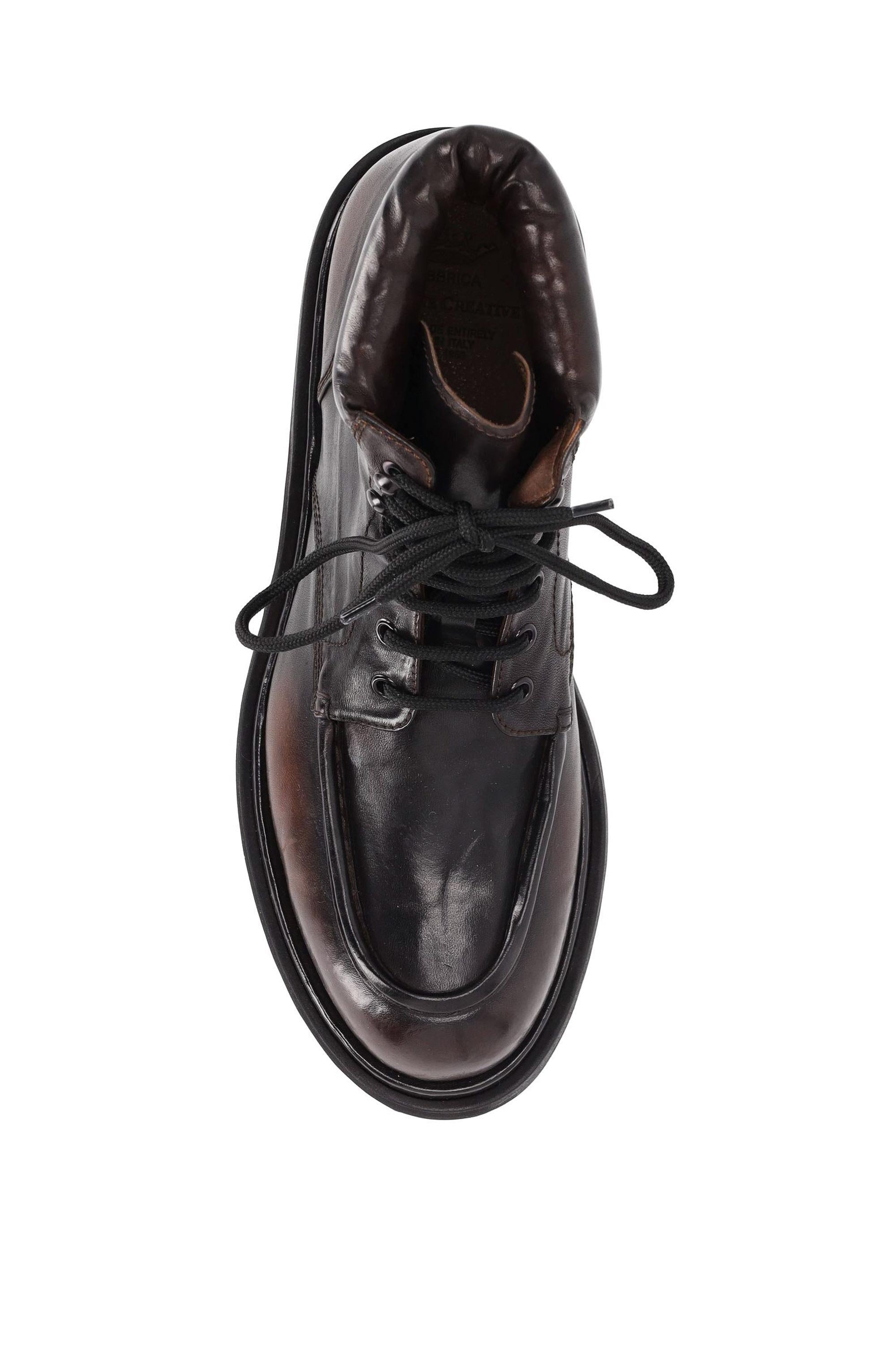 Officine Creative Stivaletto in pelle fondo St Moritz OCUEVED110NOVA9G569 CIGAR/SUPERNERO